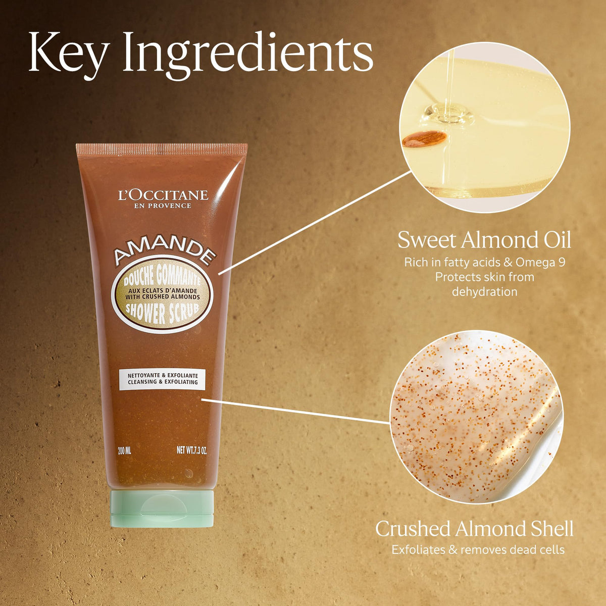 L Occitane Almond Shower Scrub 2 In 1 Exfoliating Body Wash - Premium Selection Official Imagery - 8