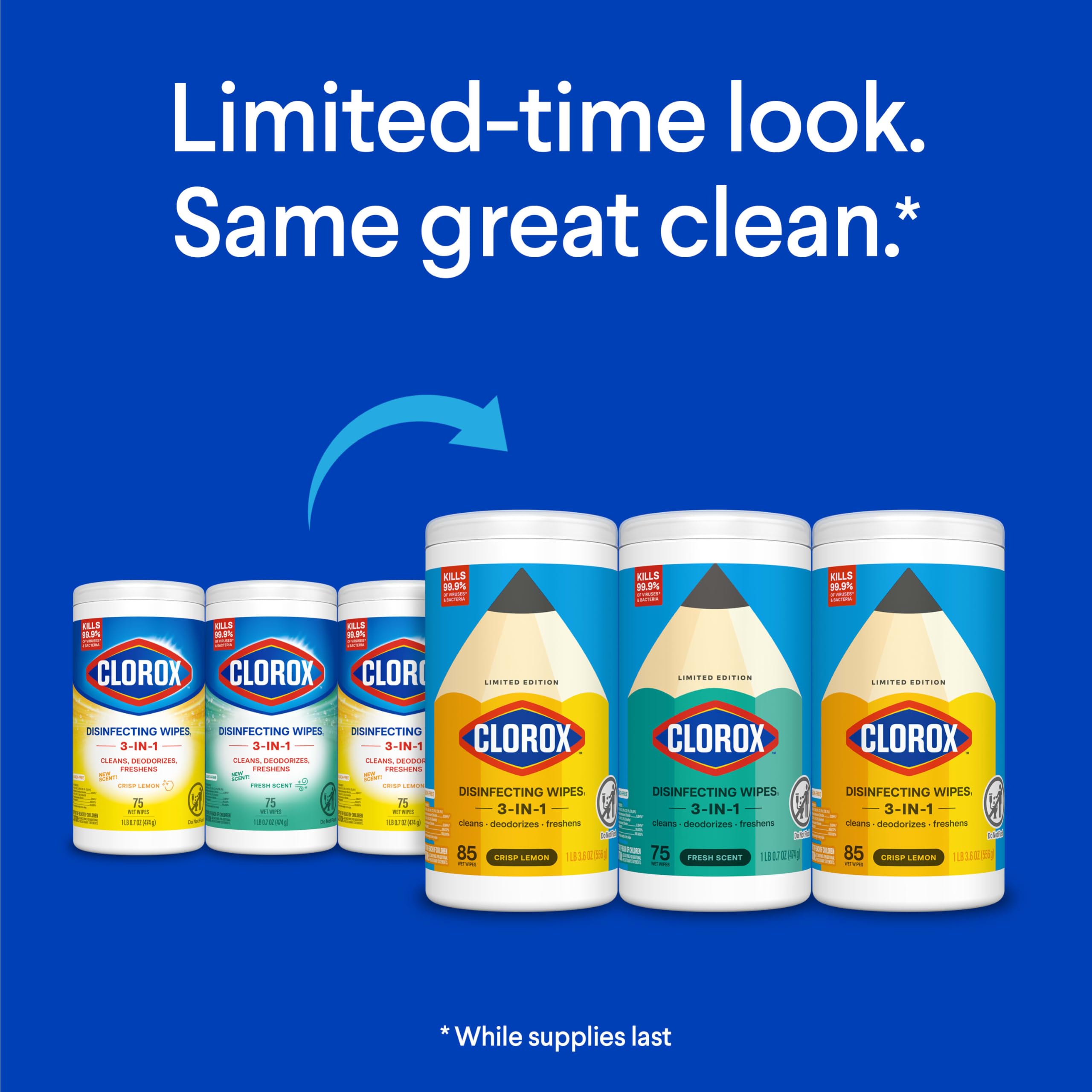 Clorox Disinfecting Wipes Back to School Variety Pack, 75 Count - Clorox