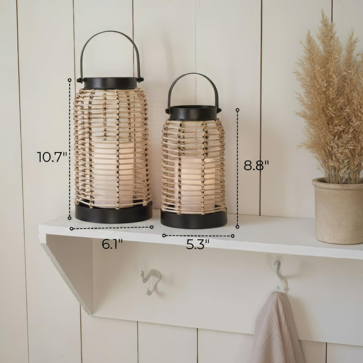 Natural Rattan Boho Lanterns - KIBAGA Official Imagery - 4