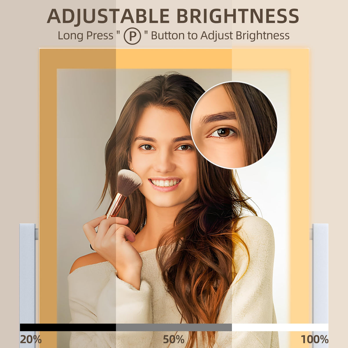 FENNO Rectangular Makeup Vanity Mirror with Lights 13x17 - FENNIO Official Imagery - 7