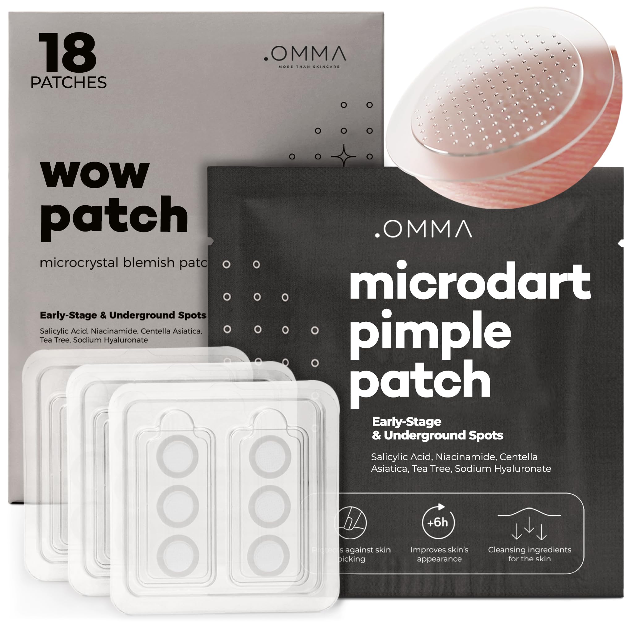 OMMA Korean Microdart Acne Patch, Cystic Acne Treatment, - Product Imagery