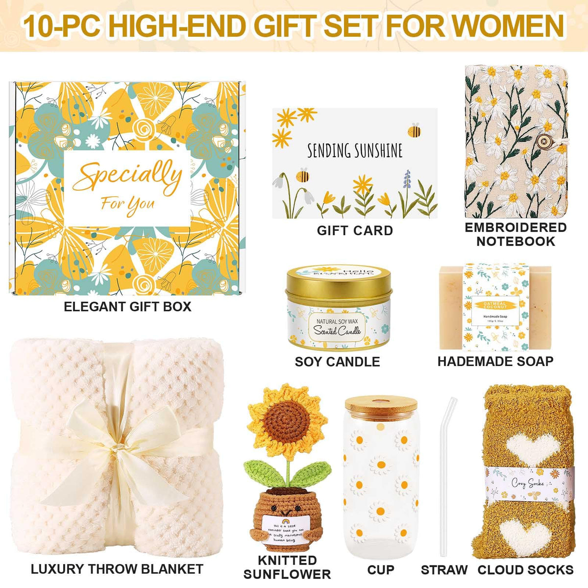 Self Care Gifts for Women Gift Baskets Sending Sunshine - Wasocol Official Imagery - 4