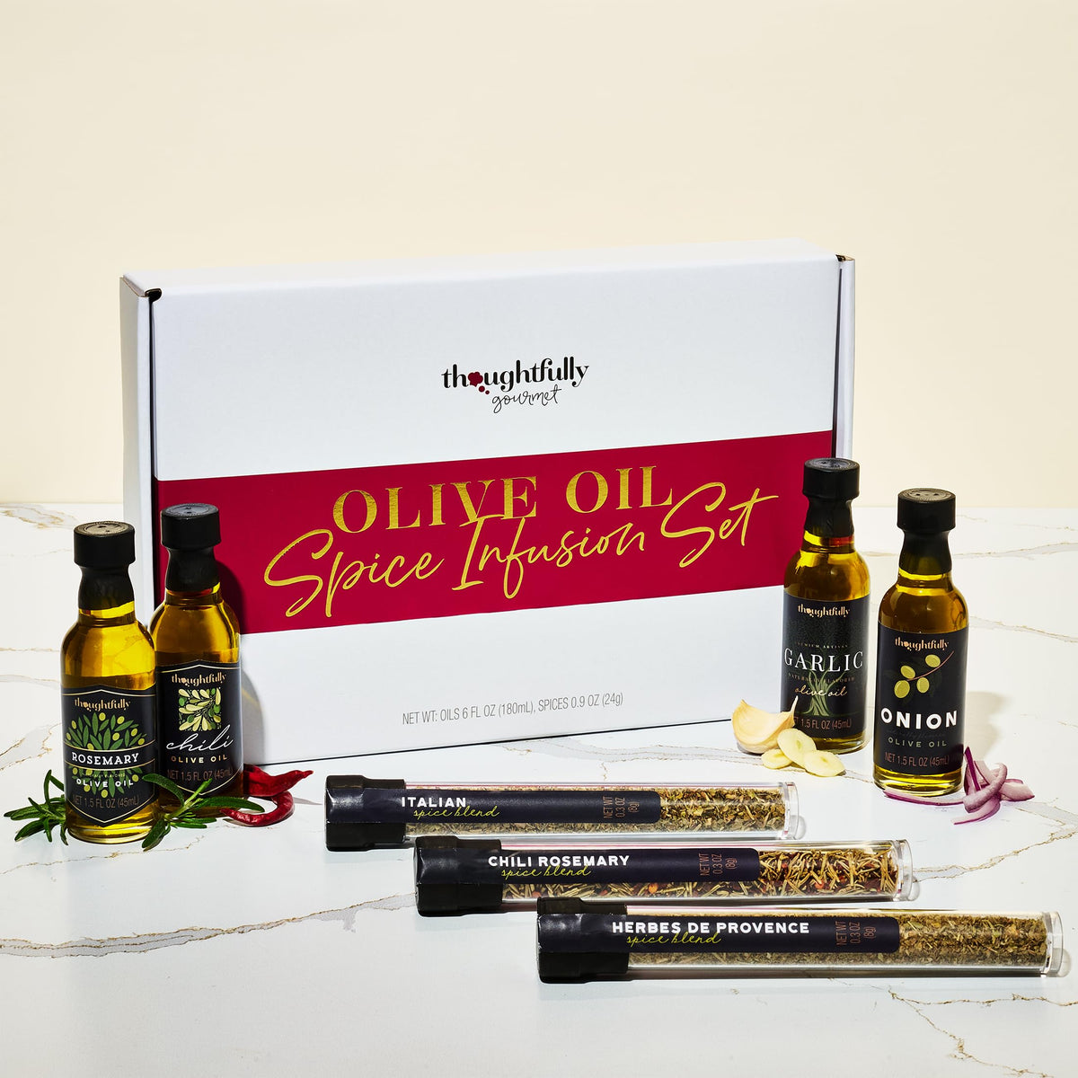 Olive Oil Spice Infusion Gift Set Cold Pressed Spanish - Thoughtfully Official Imagery - 8