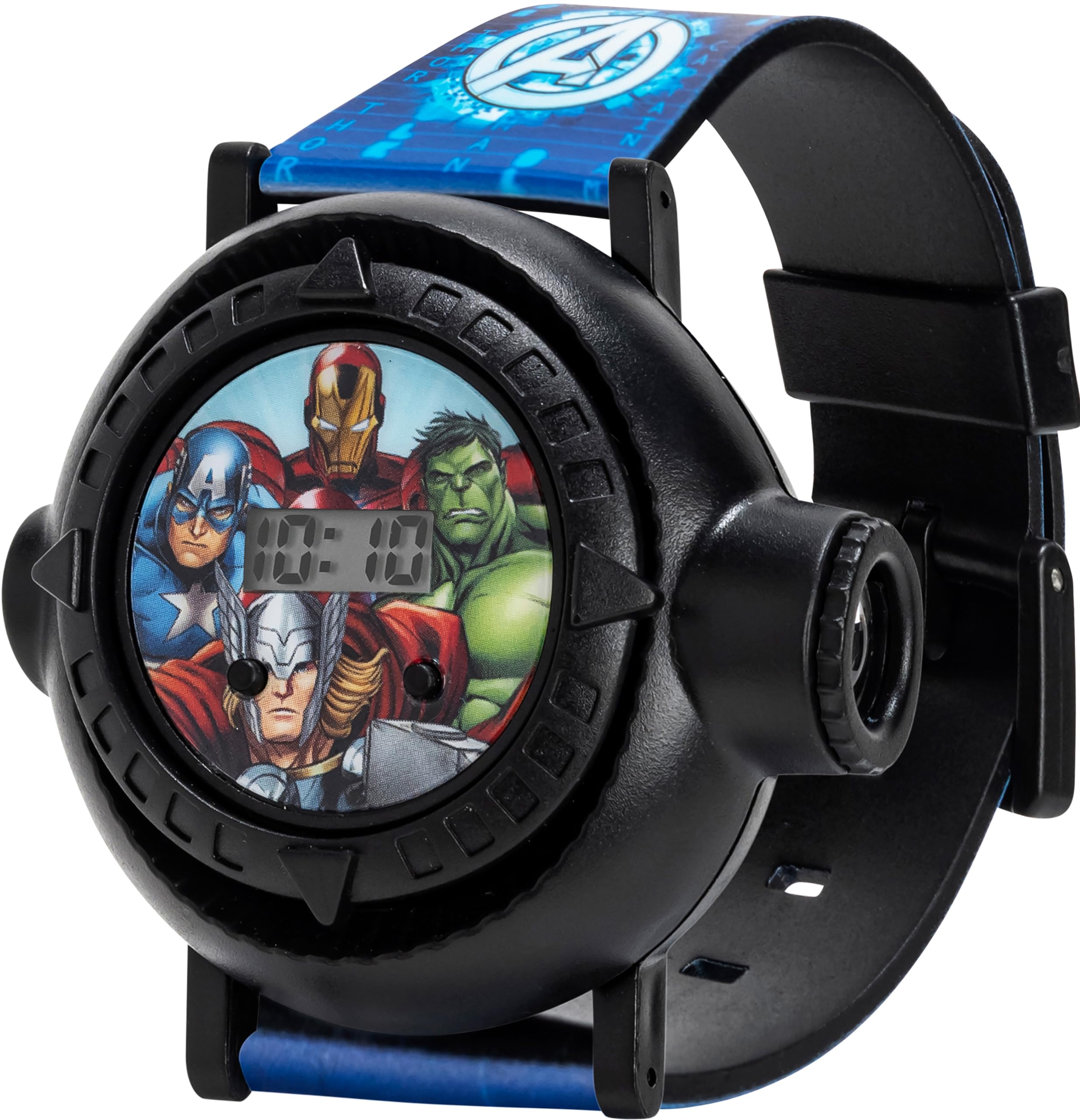 Accutime Marvel Avengers Kids Digital Projection Watch with 10 Image P - View 8