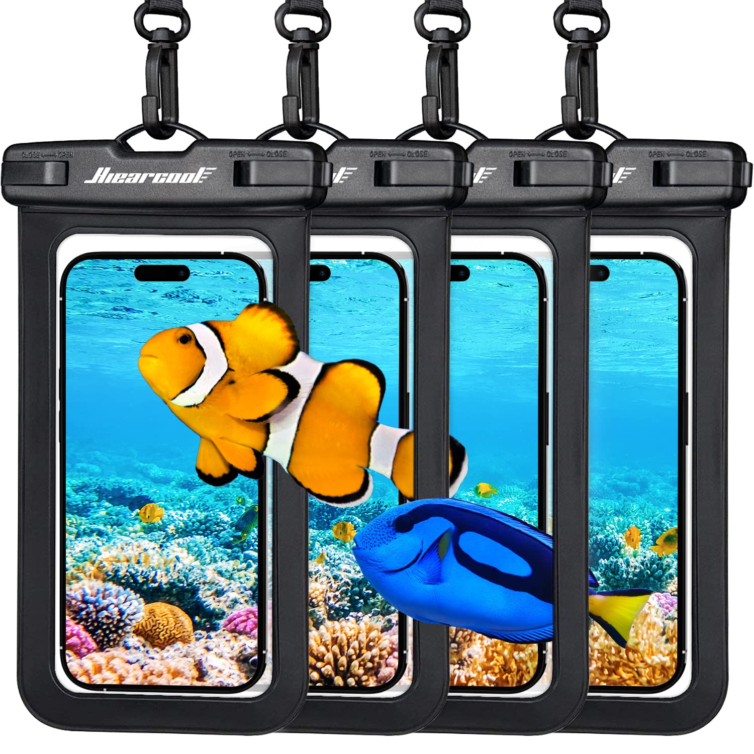 Hiearcool Waterproof Phone Pouch, Waterproof Phone Case, Black&Green 2 - Pack - Hiearcool Official Product View 10