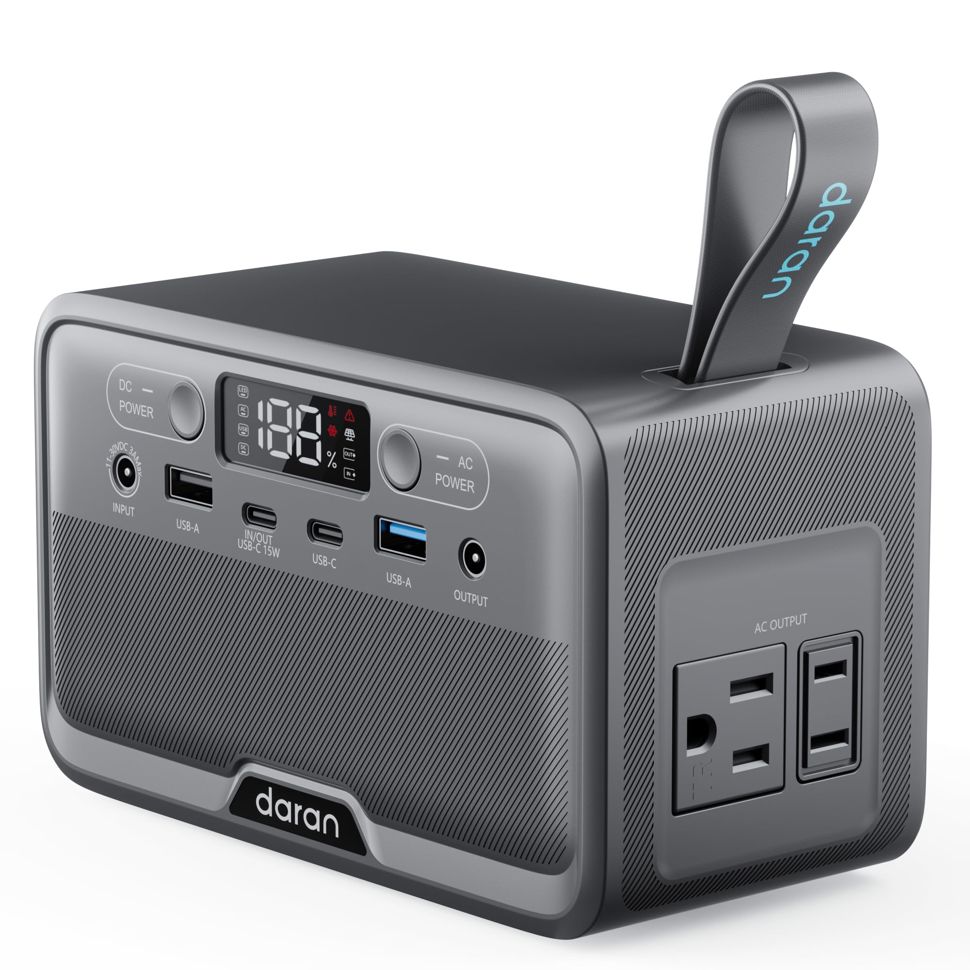Daran Portable Power Station 89.6Wh LiFePO4 Battery 100W  Solar P by Daran - Angle View 1