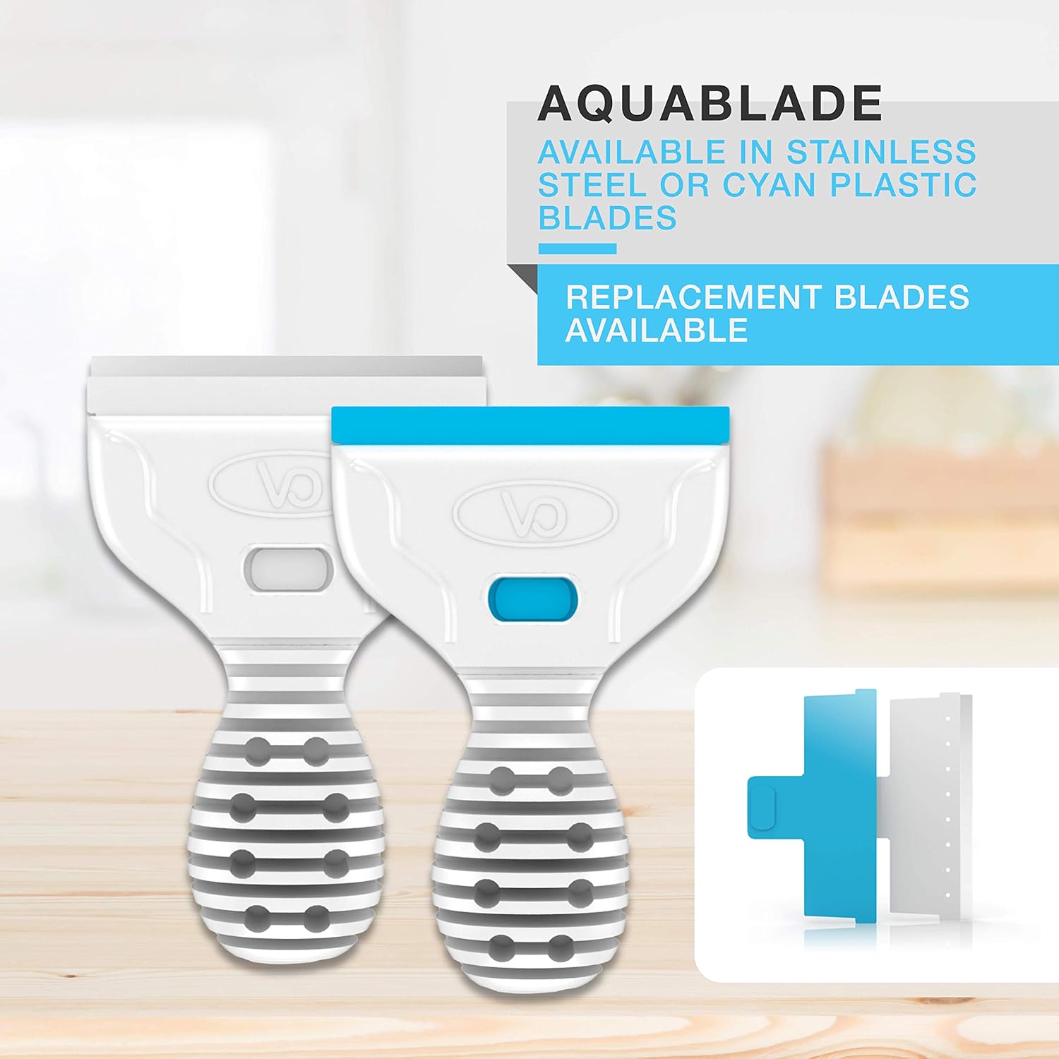 Continuum Aquatics AquaBlade M stainless steel aquarium scraper cleaning white tank glass