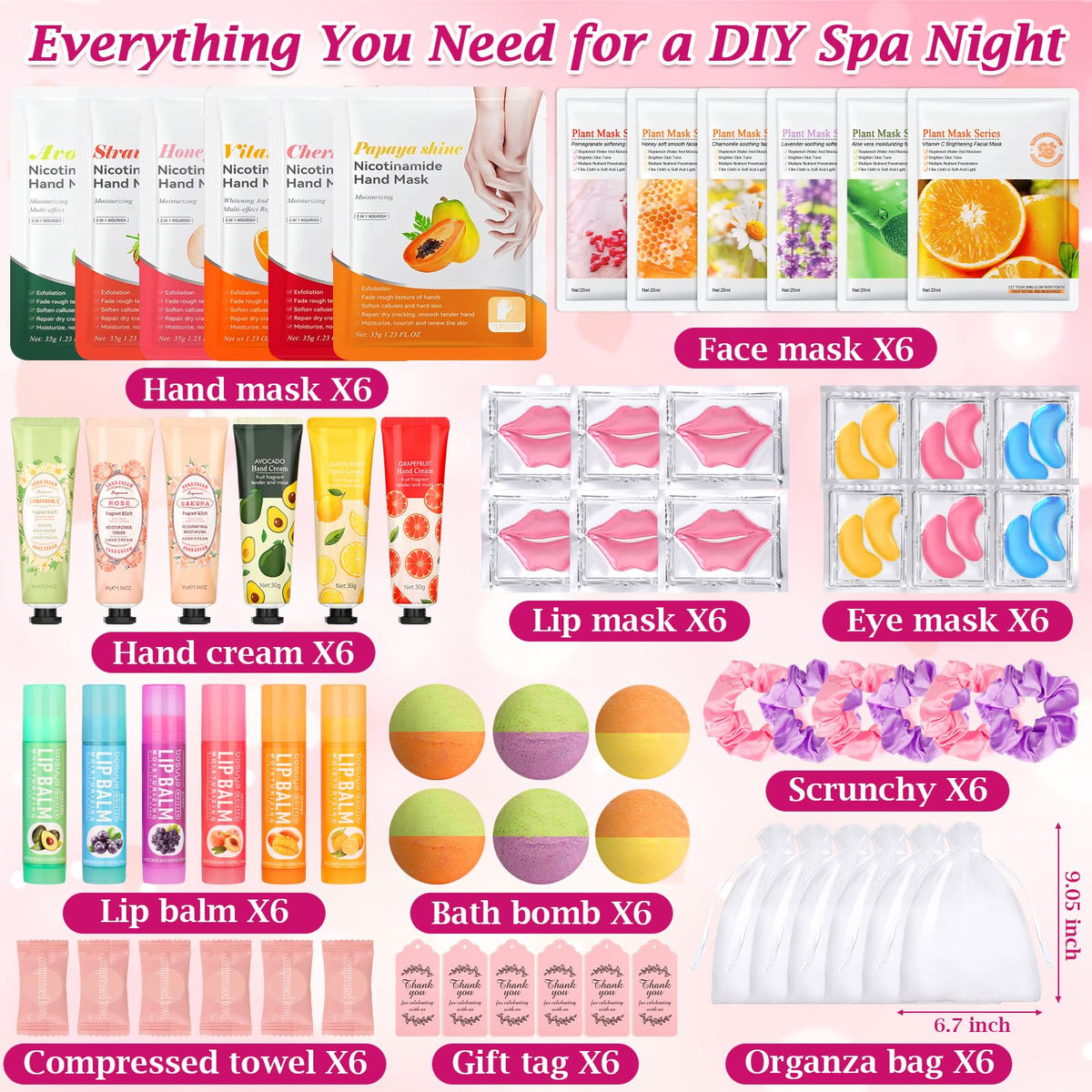 Spa Party Supplies for Girls 66PCS Women Spa Party Favors - Jollidecor Official Imagery - 4