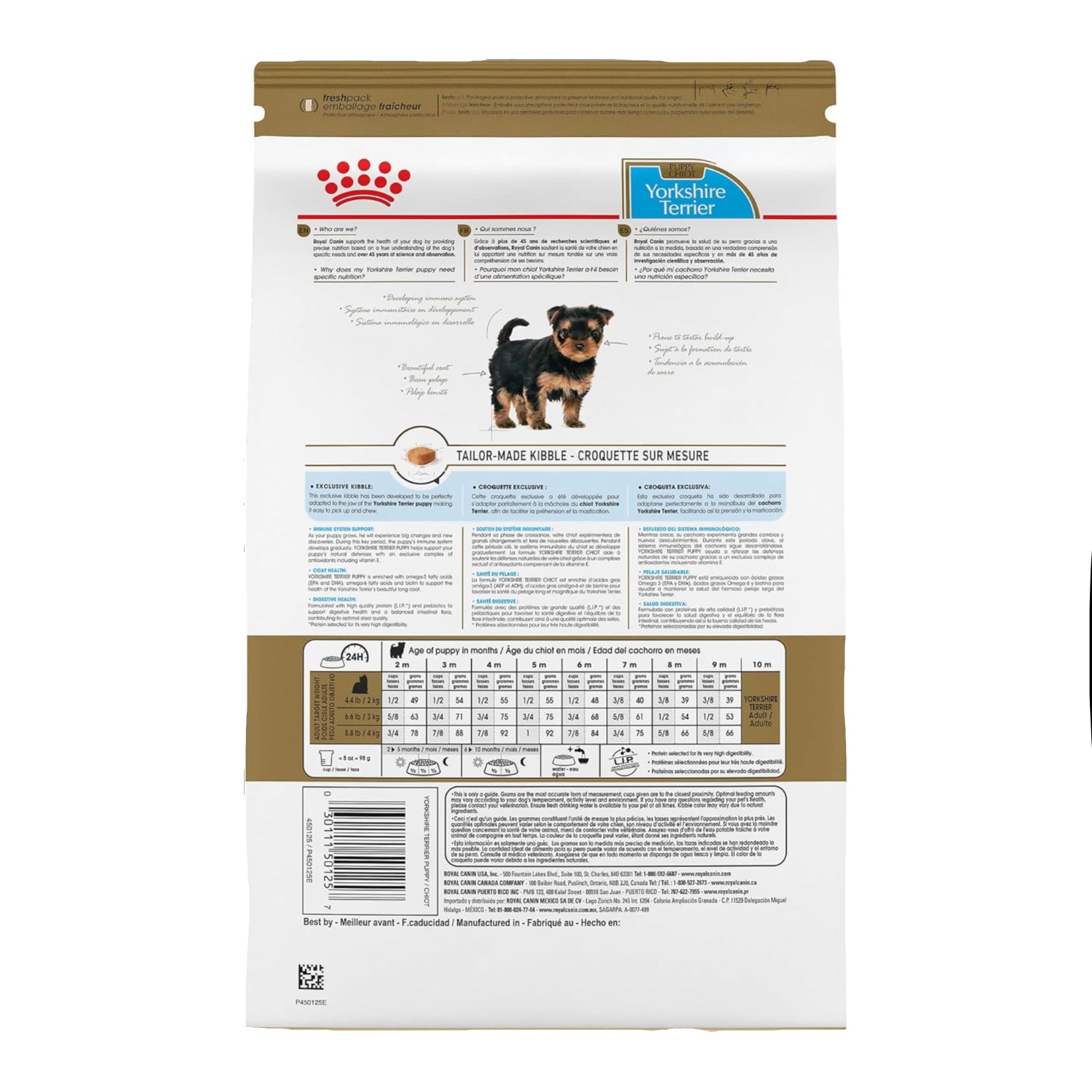 Elefair Royal Canin Yorkshire Terrier Puppy dry dog food in a 2.5 lb bag, specially formulated for small breed puppies