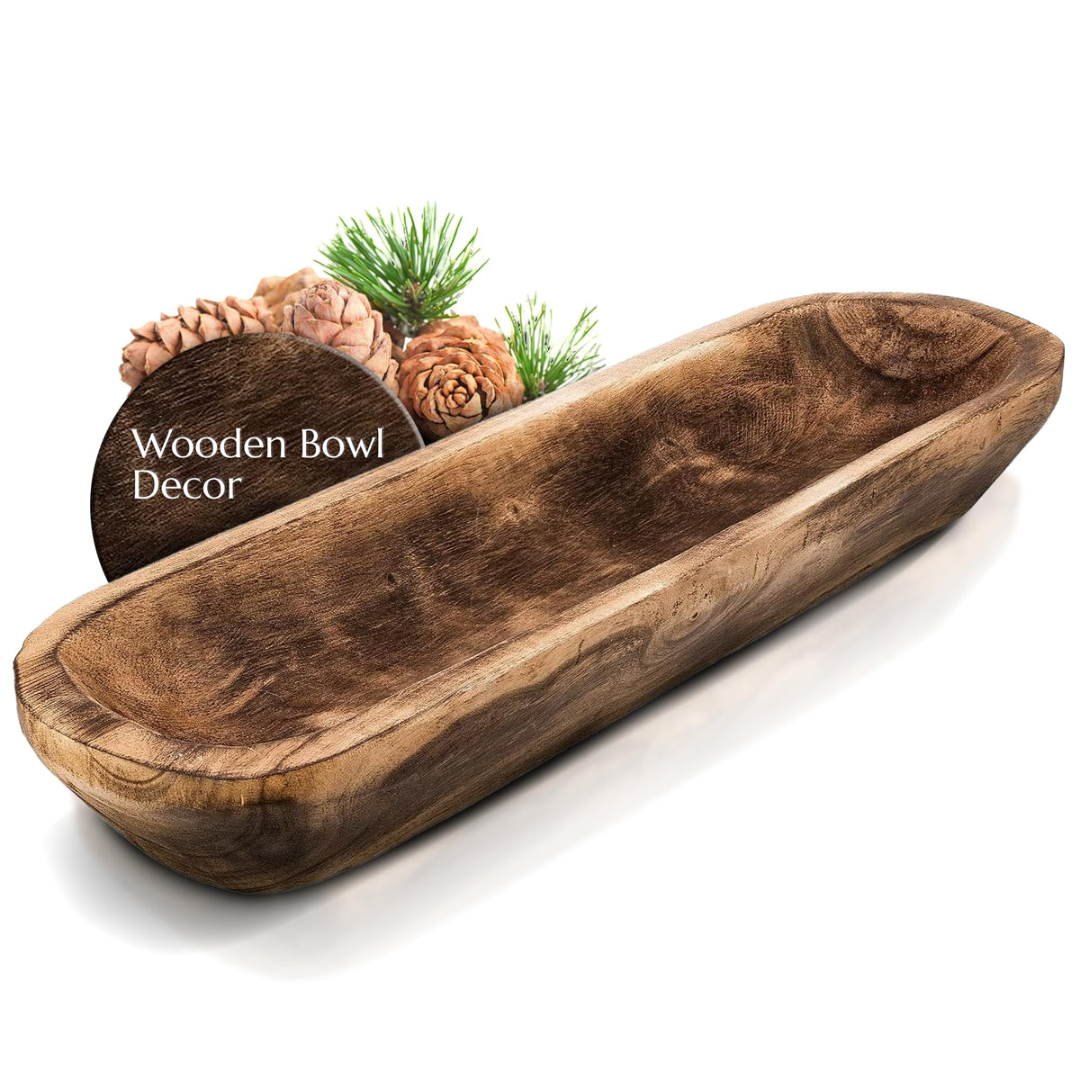 FANDOS Wooden Dough Bowl for Decor - FANDOS Official Imagery - 1