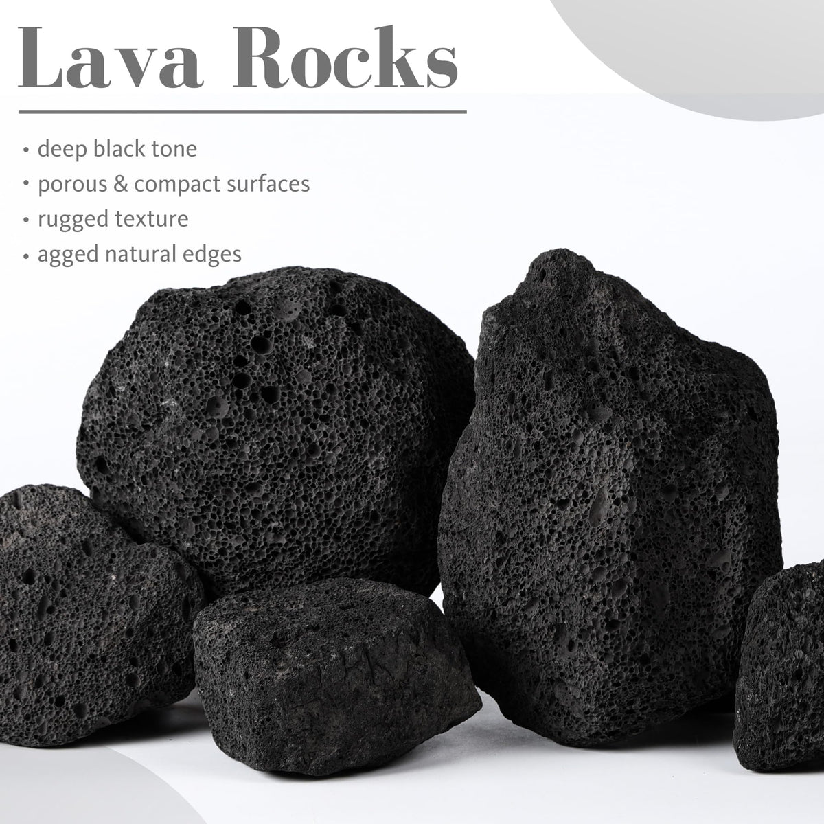 2 2 8 1 Inches Natural Black Lava Rock 5 PCS Mixed Sizes - FISCAPE Official Imagery - 3