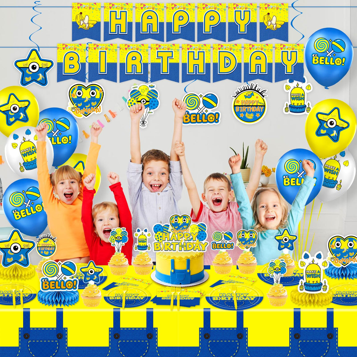 Cartoon Mini Jeans Birthday Party Decorations - KZXAXHIU Official Imagery - 8