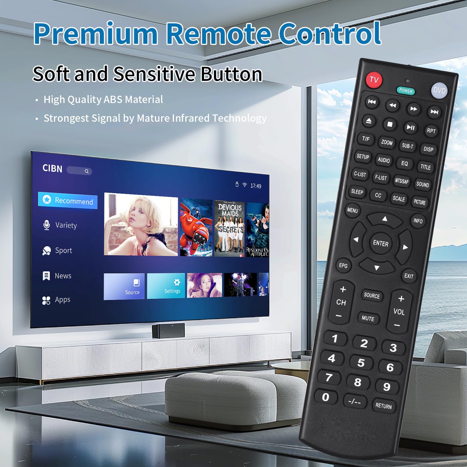 Auilzlz Remote Control Rplacement fit for HITACHI LED LCD Smart T by Auilzlz - Angle View 4