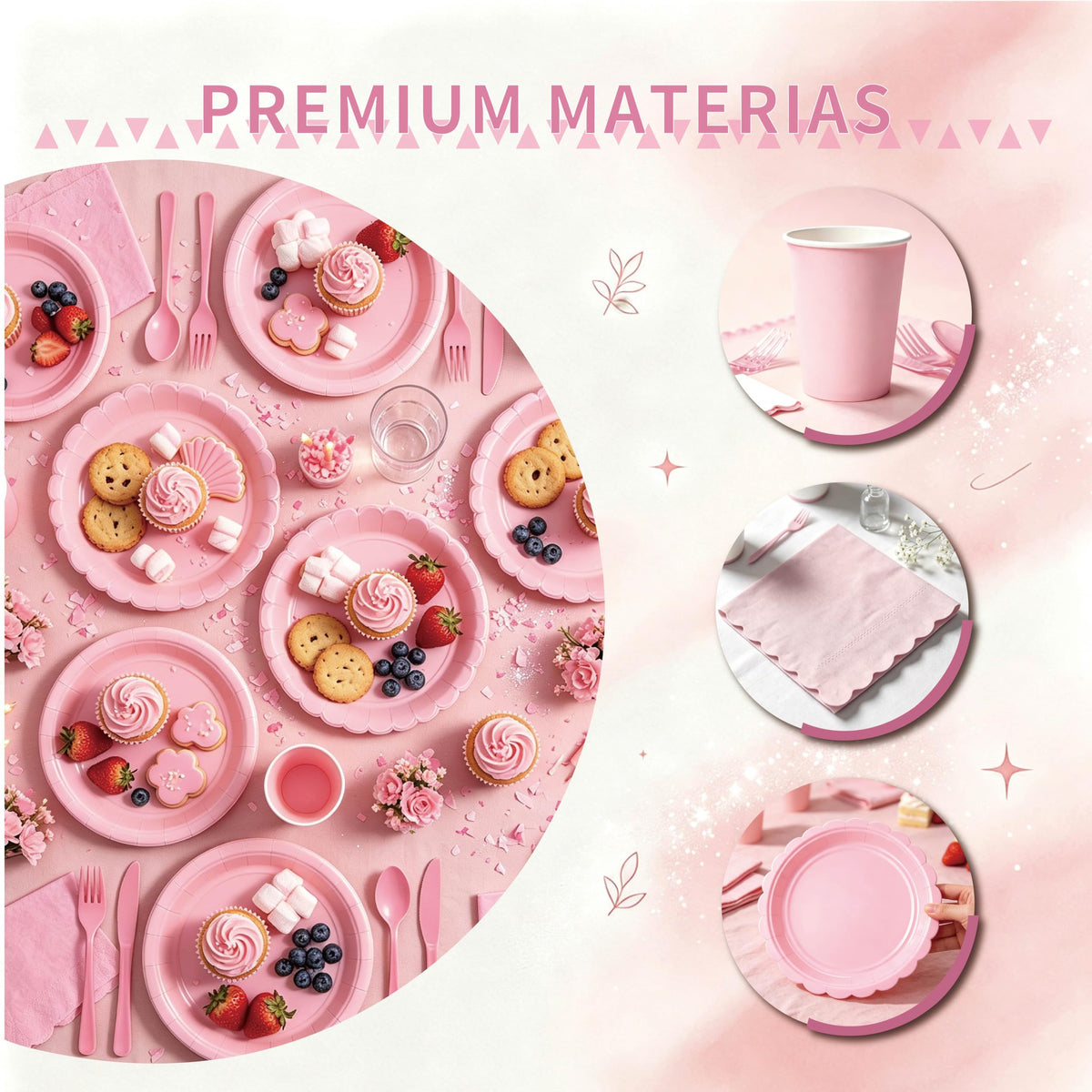 287PCS Pink Party Decorations Set Complete 25 Guests - ZSYFXT Official Imagery - 8