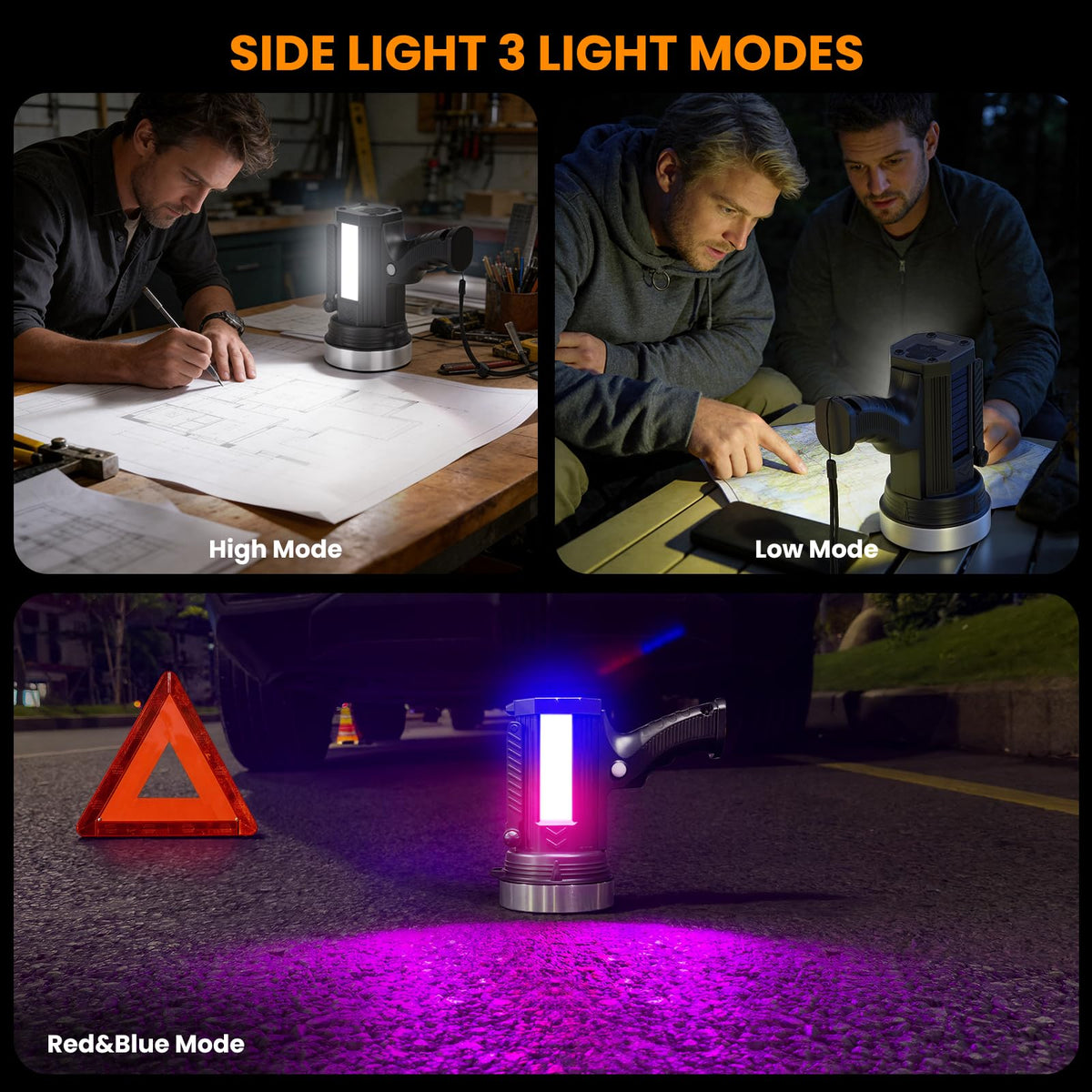 YIERBLUE Solar Power Rechargeable Spotlight Floodlight Combo - YIERBLUE Official Imagery - 5