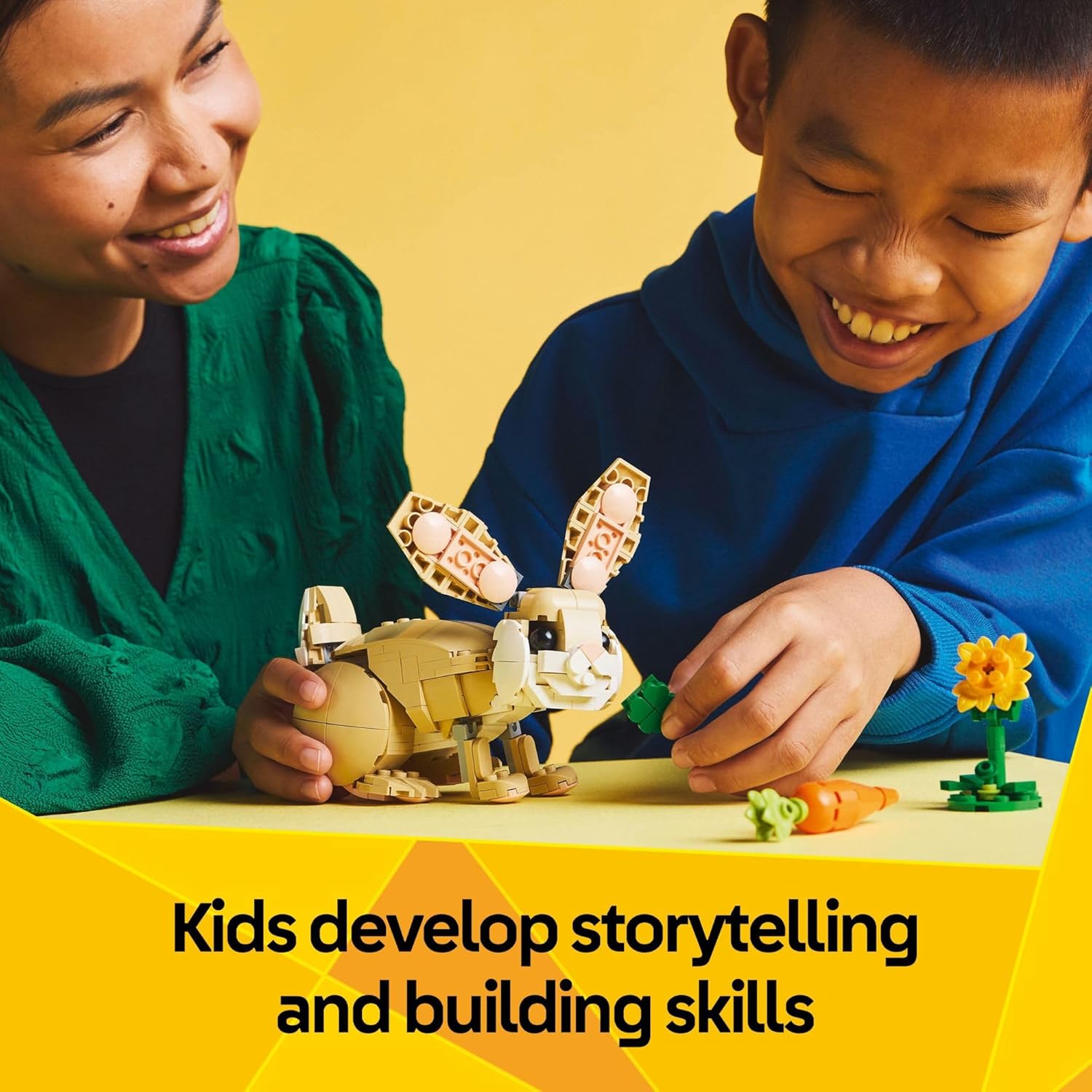 LEGO Creator 3-in-1 Cute Bunny building toy for kids ages 8+ featuring colorful LEGO bricks and bunny design.