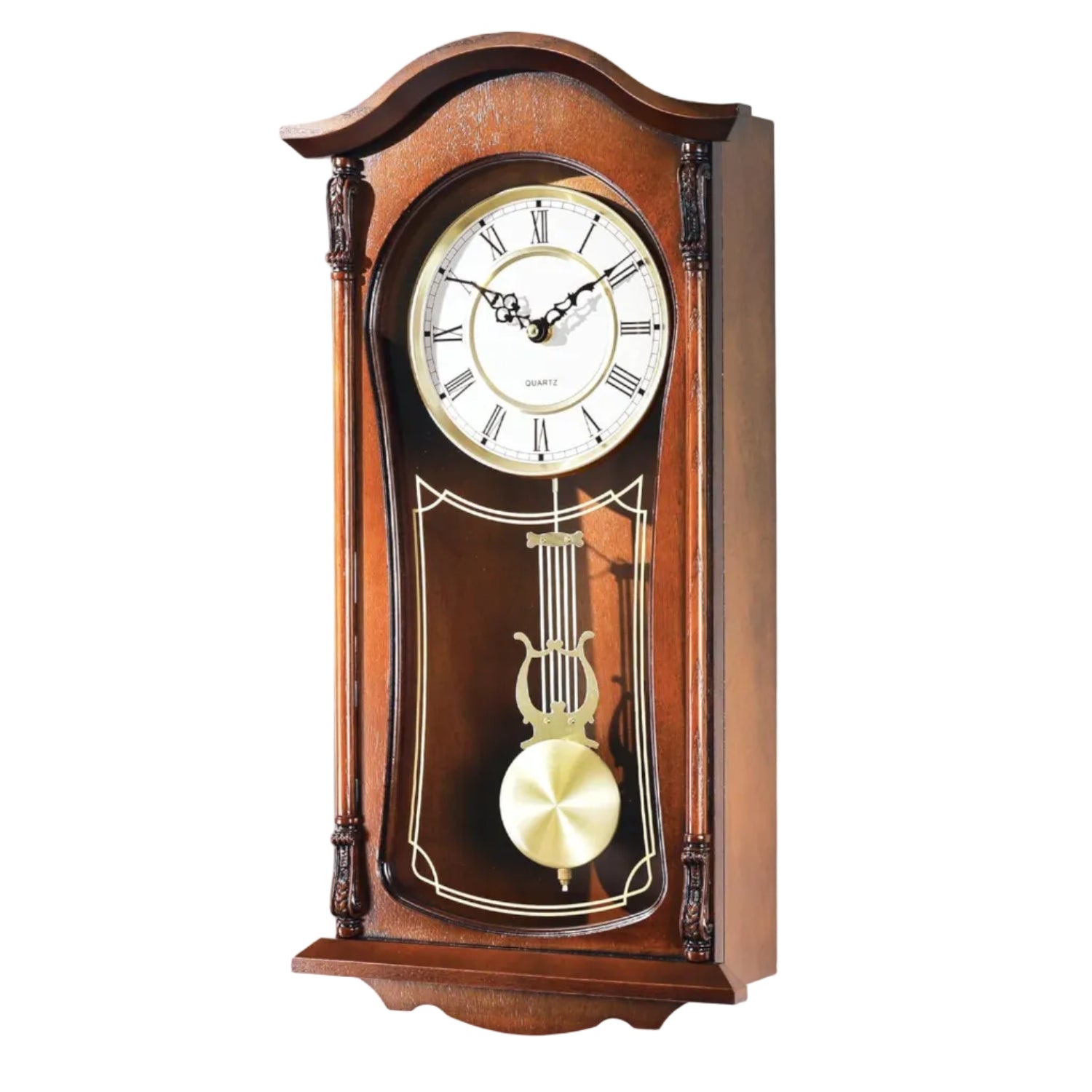 AYRELY® 22-inch vintage grandfather wall clock with pendulum and chime, featuring a classic design and wooden finish.