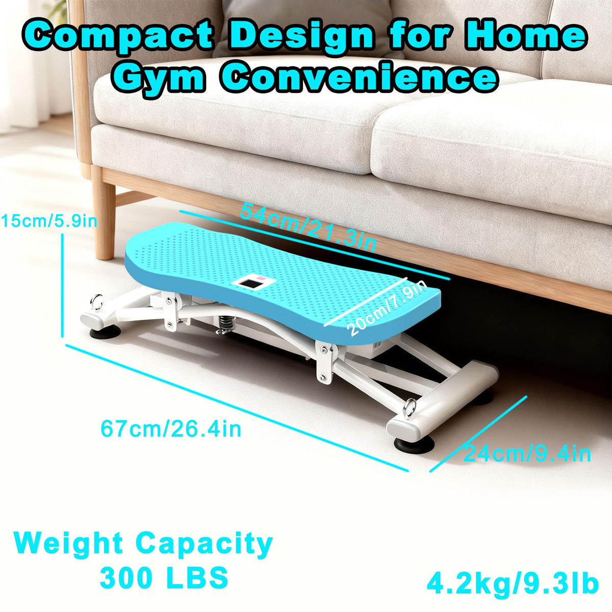 Balance Board with Resistance Bands 300LBS Sliding Ski - HSUFLWS Official Imagery - 3
