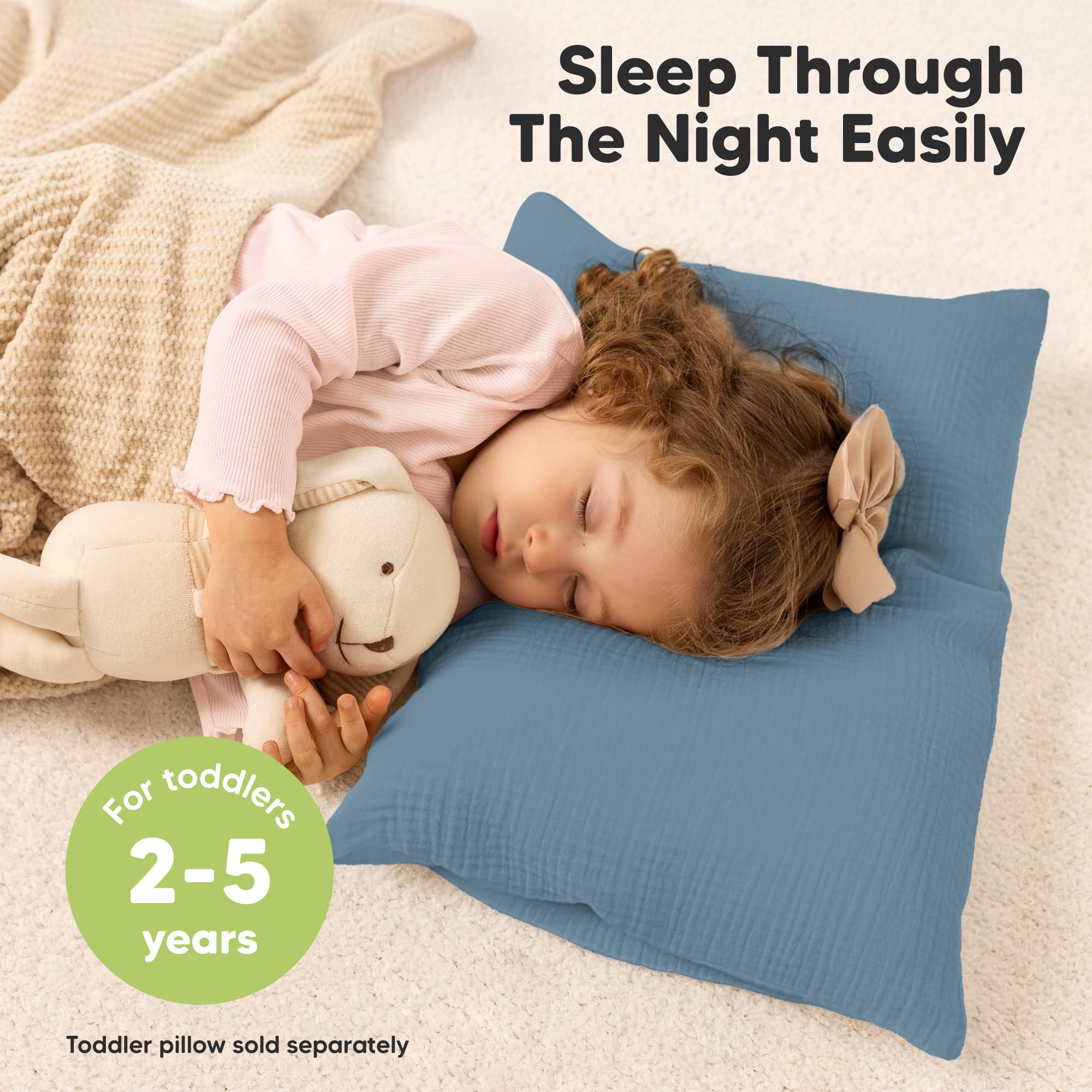 KeaBabies Cotton Muslin Toddler Pillowcase 13x18 Only, 2-Pack - KeaBabies Official Product View 8