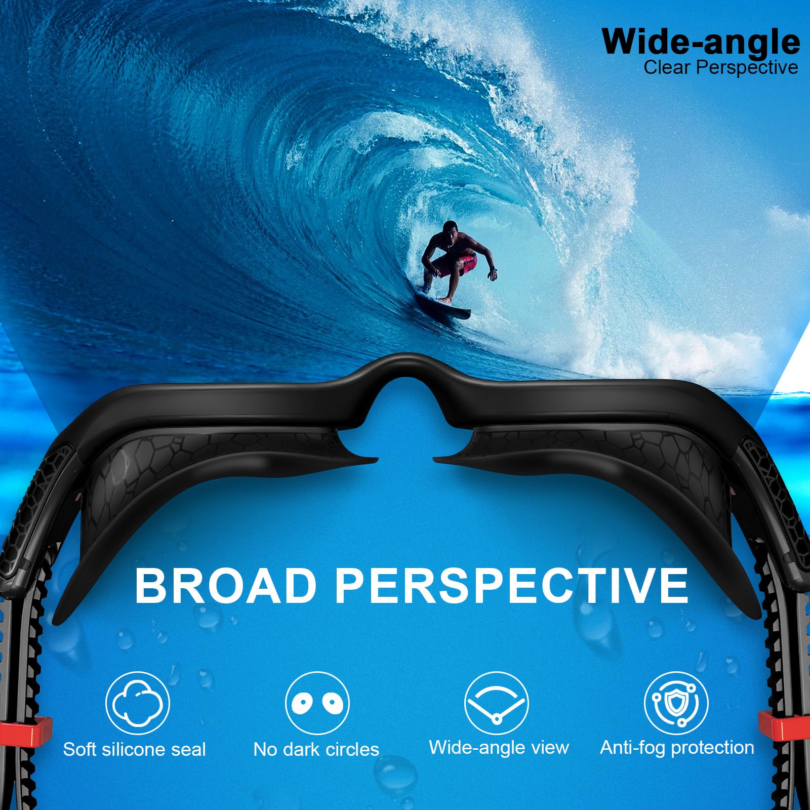 Whale Swim Goggles Polarized Anti-Fog Lenses, Unisex | 100% UV Pr - Whale Official Product View 8