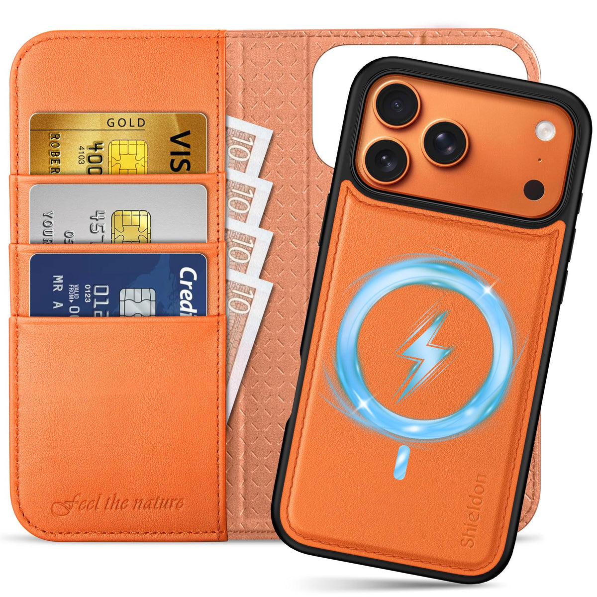 SHIELDON 2 in 1 Real Leather Wallet Case for iPhone 17 Pro - SHIELDON Official Imagery - 1