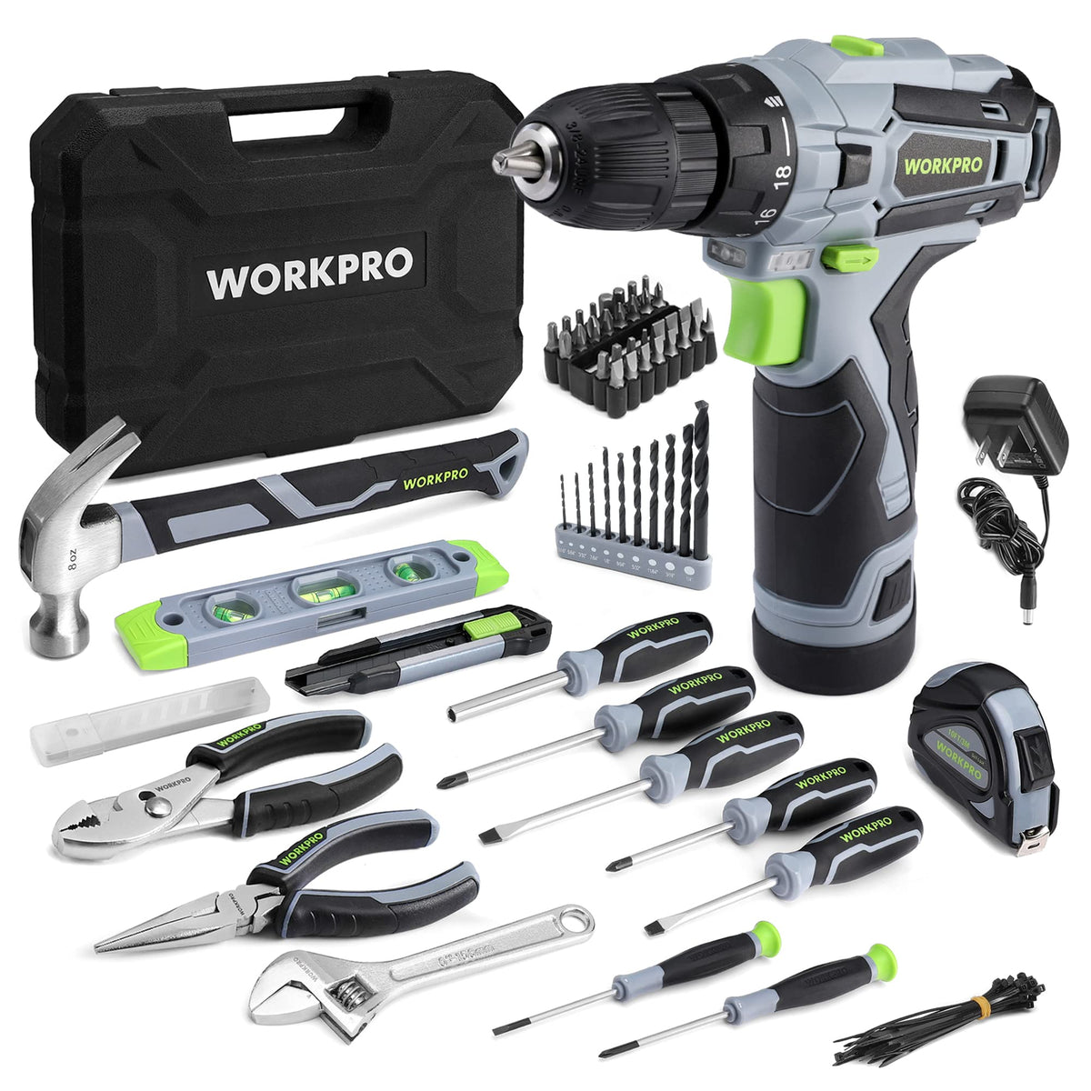 WORKPRO 12V Cordless Pink Drill Set for Women Home Tool Kit - WORKPRO Official Imagery - 2