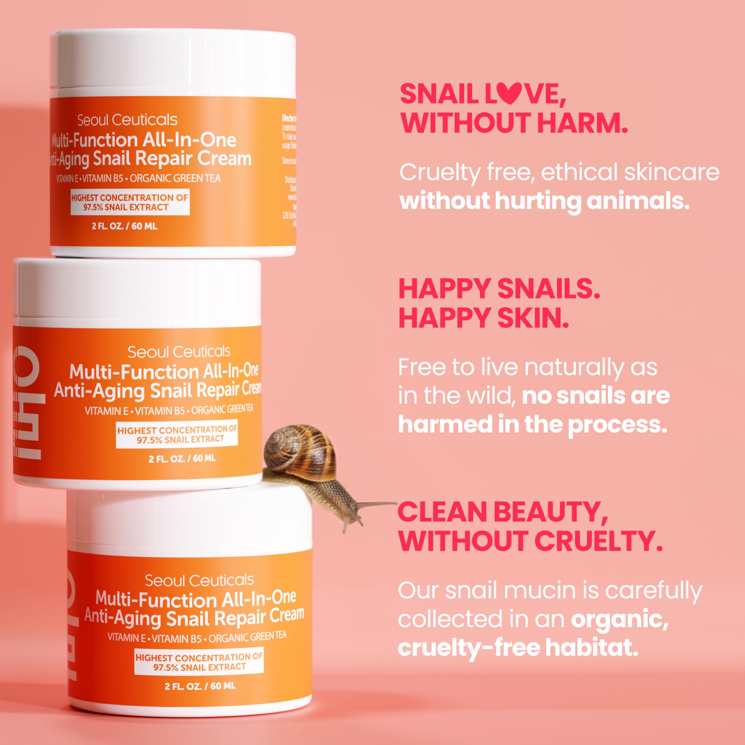 SeoulCeuticals 97.5% Snail Mucin Korean Face Moisturizer Day & Night Cream - SeoulCeuticals Official Product View 8