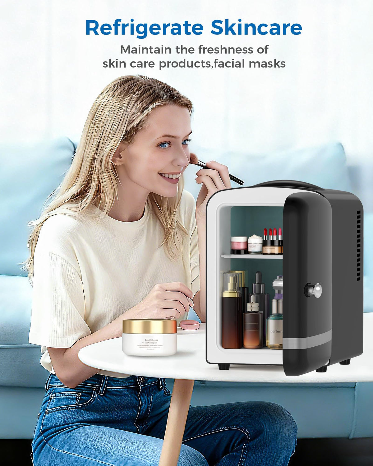 Electactic Mini Fridge 4L 6 Cans Cosmetic Fridge for Bedroom - Electactic Official Imagery - 7