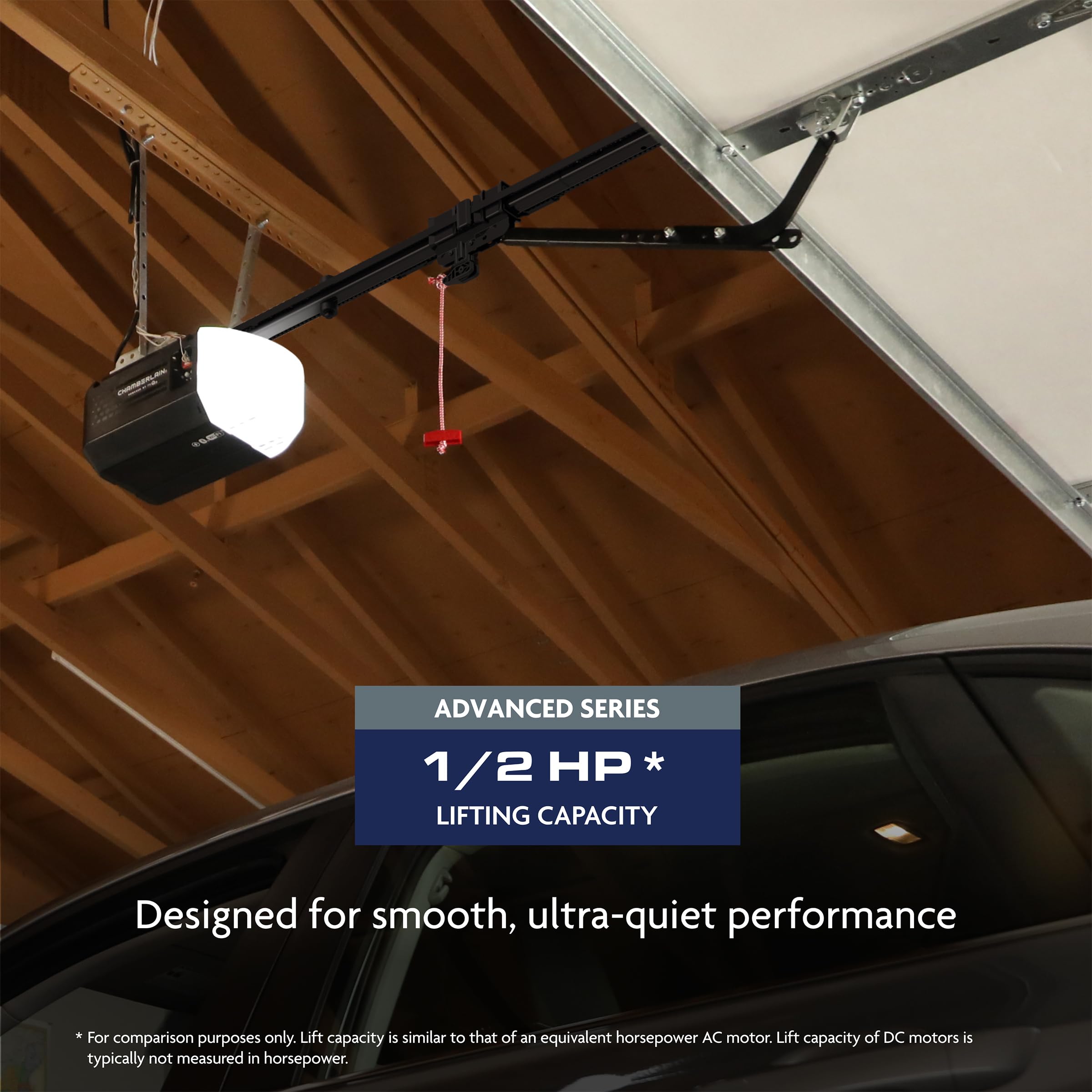 Chamberlain Belt Drive myQ Garage Door Opener, 1/2 HP w/Battery B - CHAMBERLAIN Official Product View 3