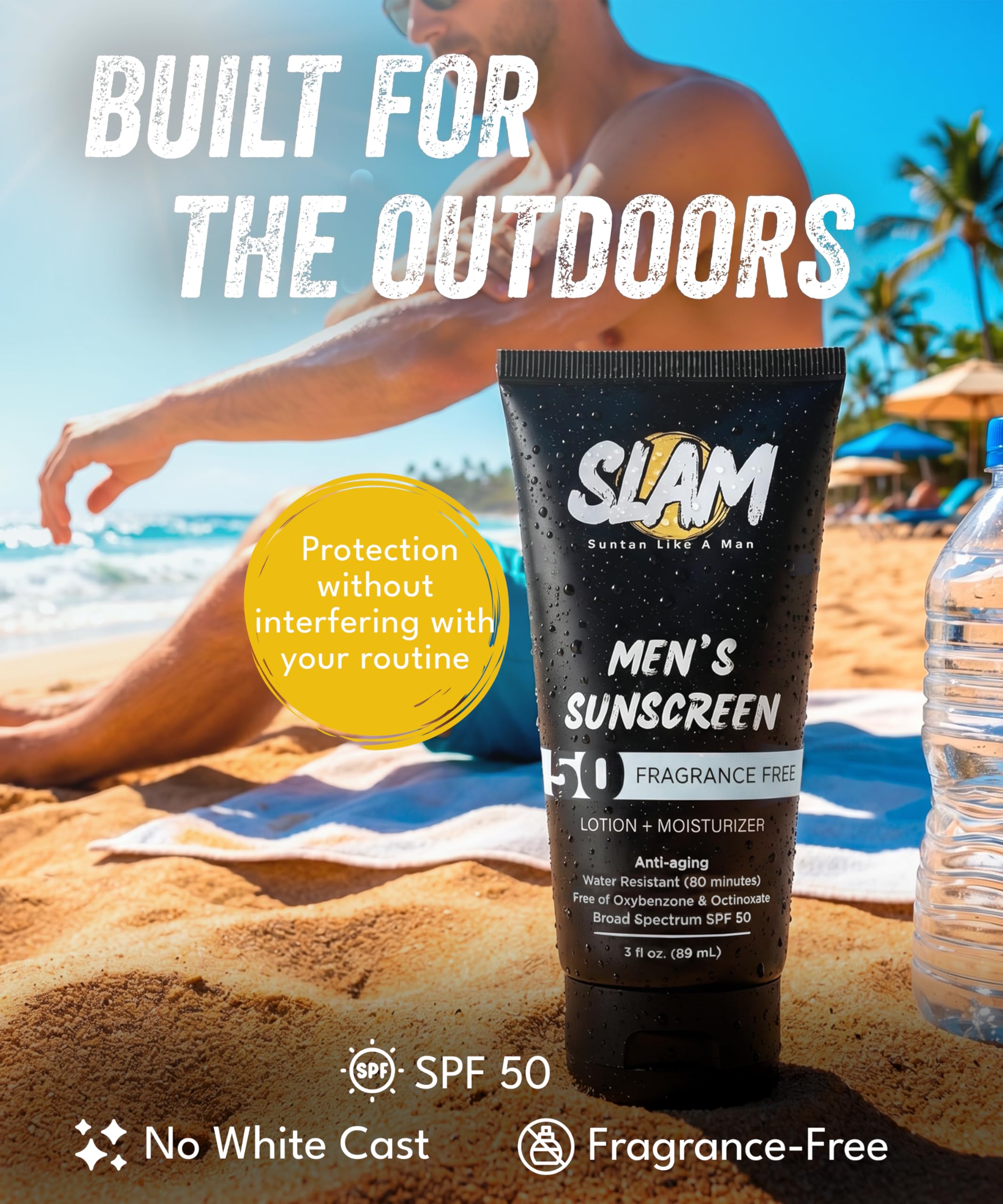 SLAM Sunscreen for Men Mens Face Lotion with SPF 50 - Slam Lotion Official Imagery - 3