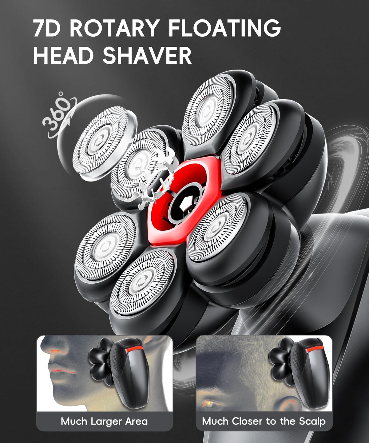 Head Shavers for Bald Men 5 in 1 Men s Grooming Kit IPX8 - Arokart Official Imagery - 4