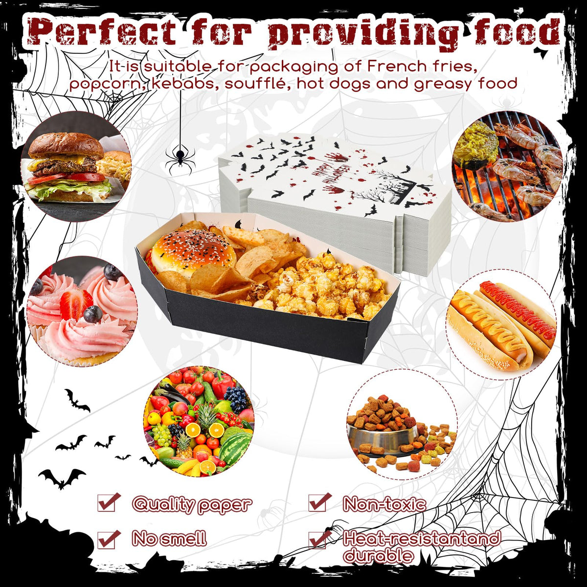 Mumufy 36 Pieces Halloween Paper Tray Disposable Coffin Bowl - Mumufy Official Imagery - 6