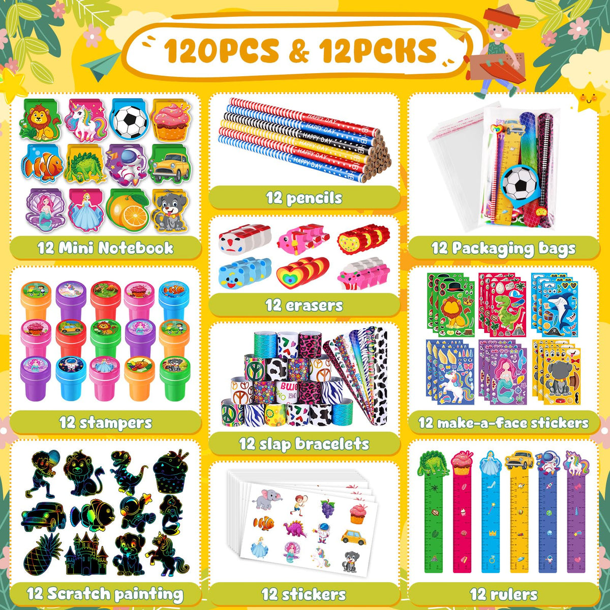 BenLouis 120Pcs Birthday Stationery Set Party Favors for - BenLouis Official Imagery - 4