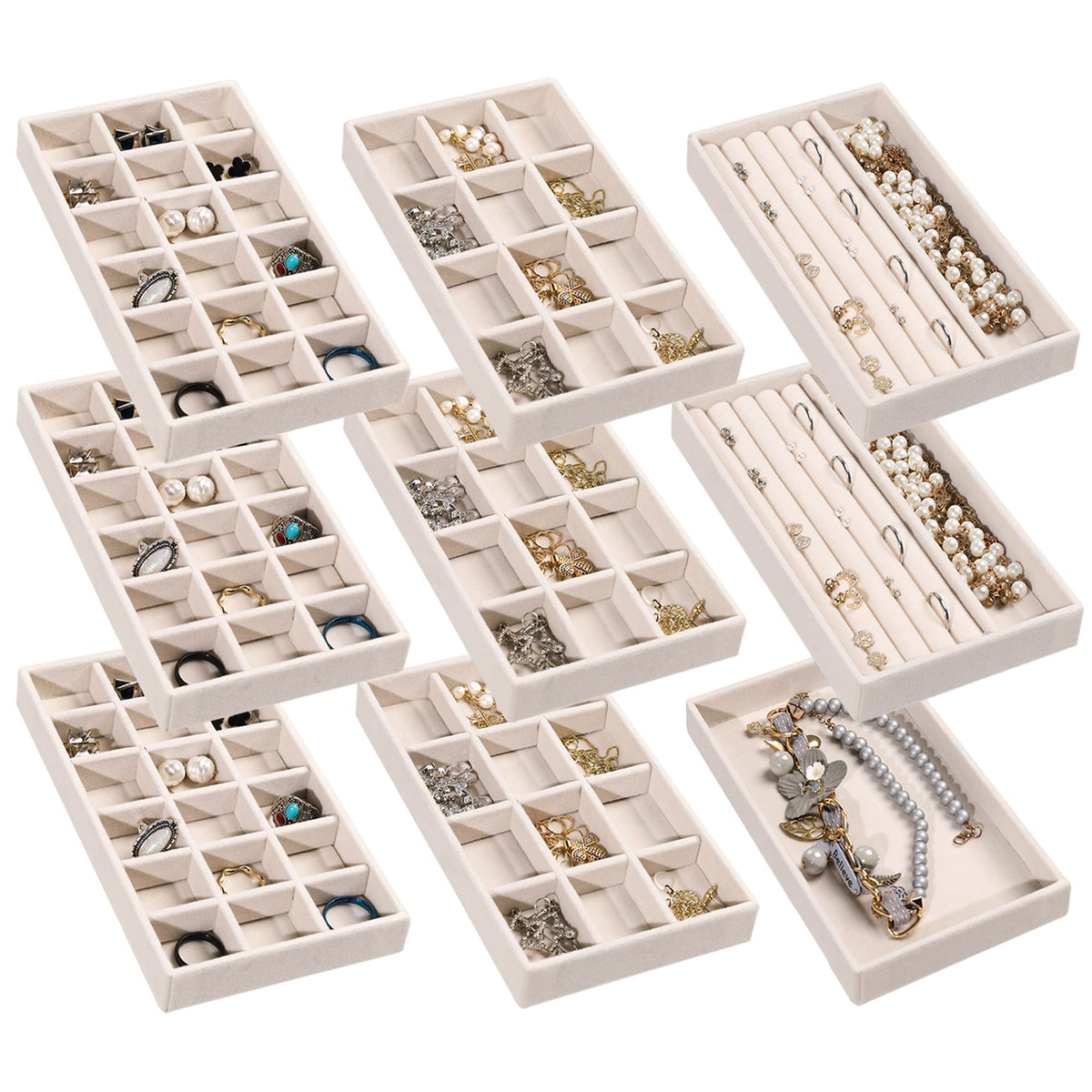 Jewelry Trays for Drawer Set of 9 Jewelry Organizer and - Frebeauty Official Imagery - 2