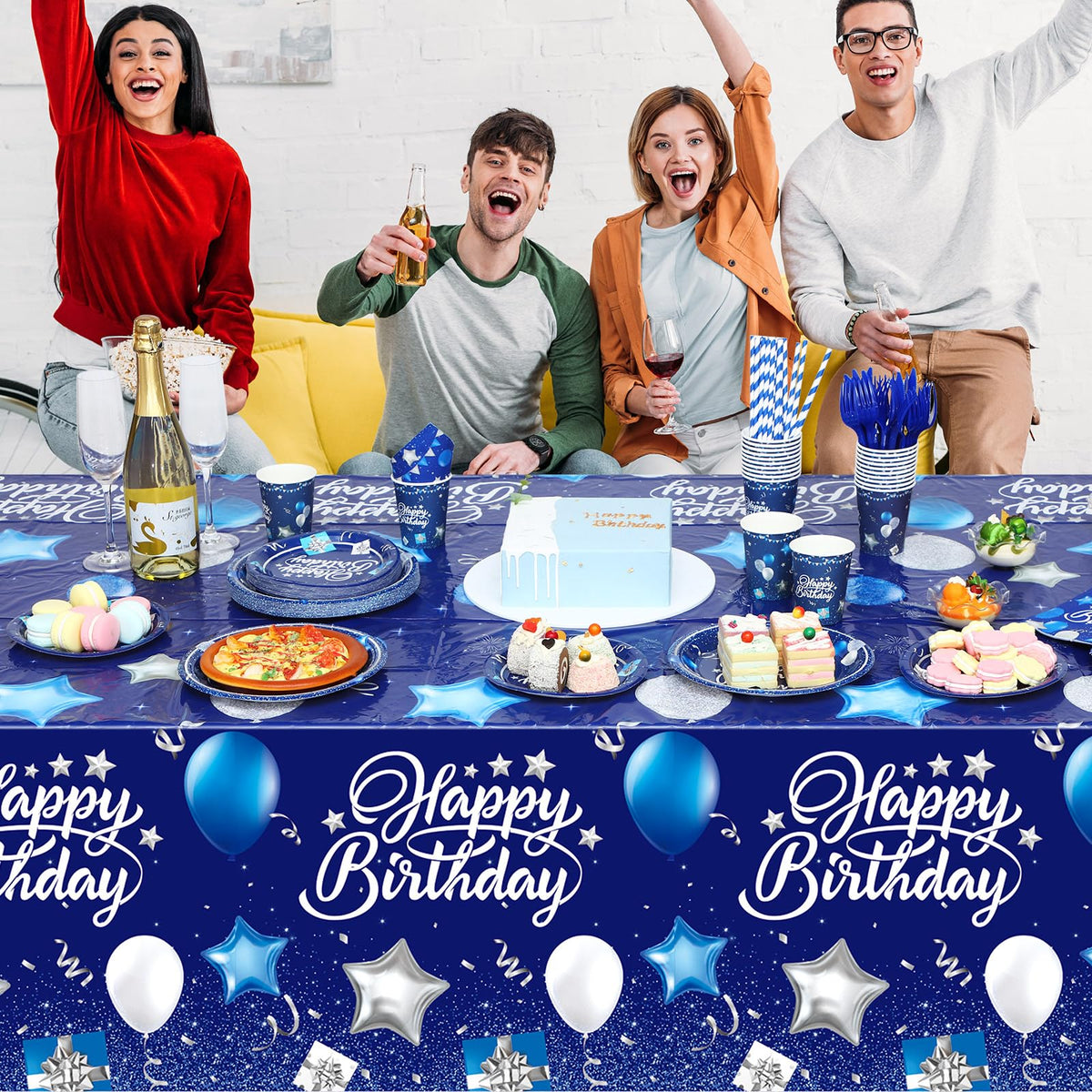 Norme 176 Pcs Navy Blue and Silver Birthday Tableware Set - Norme Official Imagery - 8