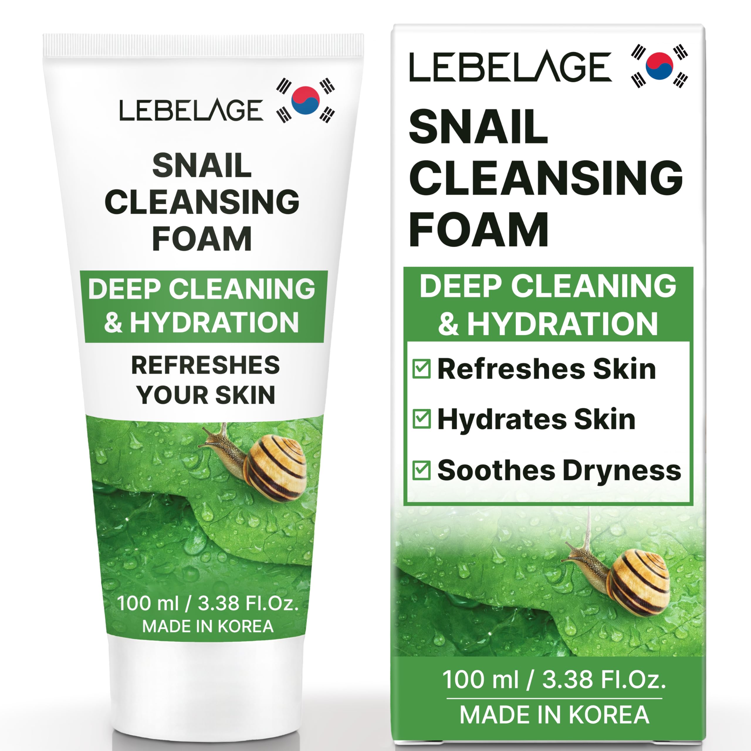 LEBELAGE Korean Snail Facial Cleanser 3.38 oz - LEBELAGE