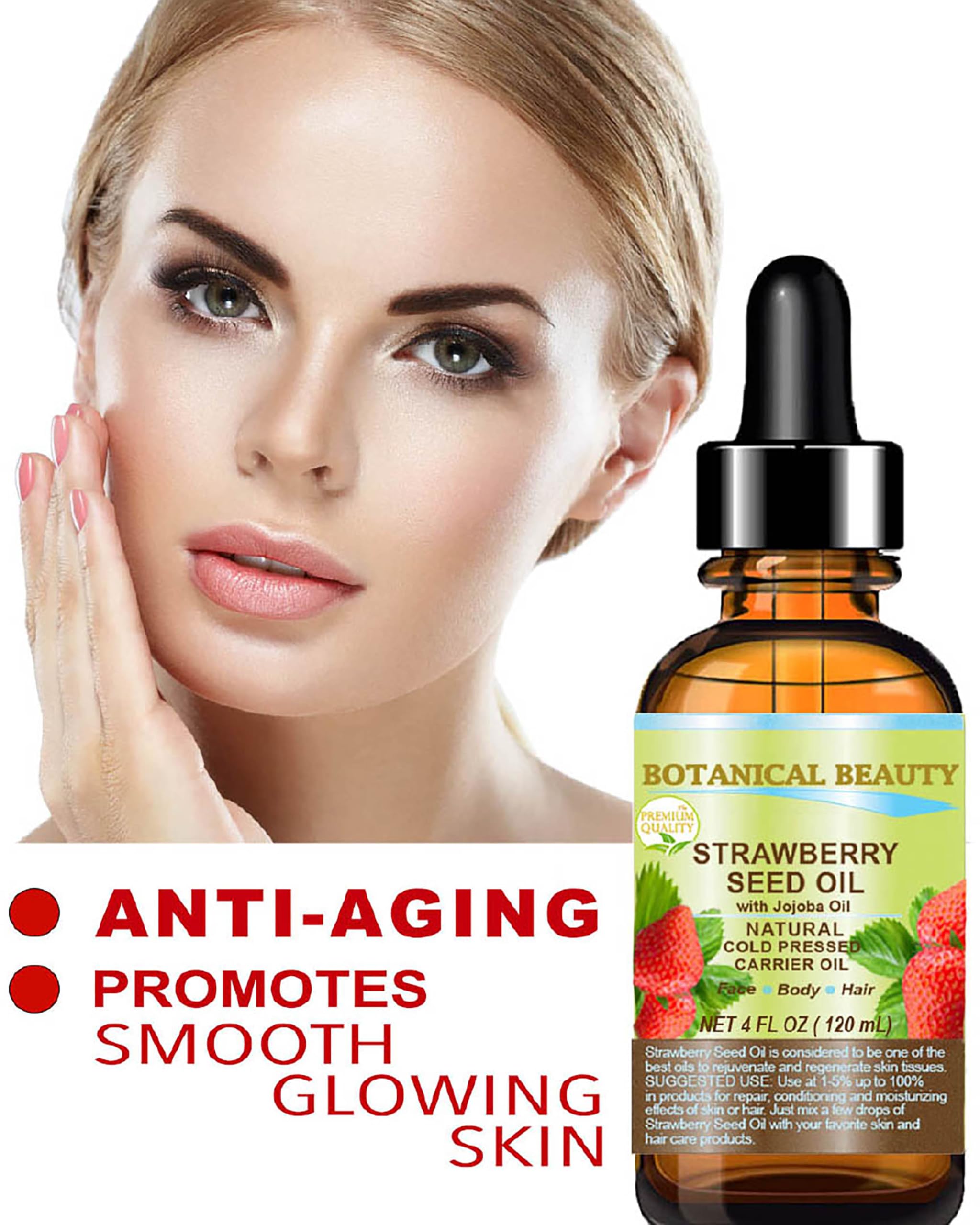 Botanical Beauty STRAWBERRY SEED OIL 100% Pure Natural Moisturizer. Cold - Botanical Beauty Official Product View 4