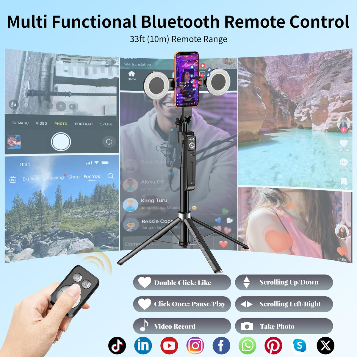 71 2 in 1 Magnetic Tracking Tripod for iPhone Vlogging Kit 2 - Btahsd Official Imagery - 8