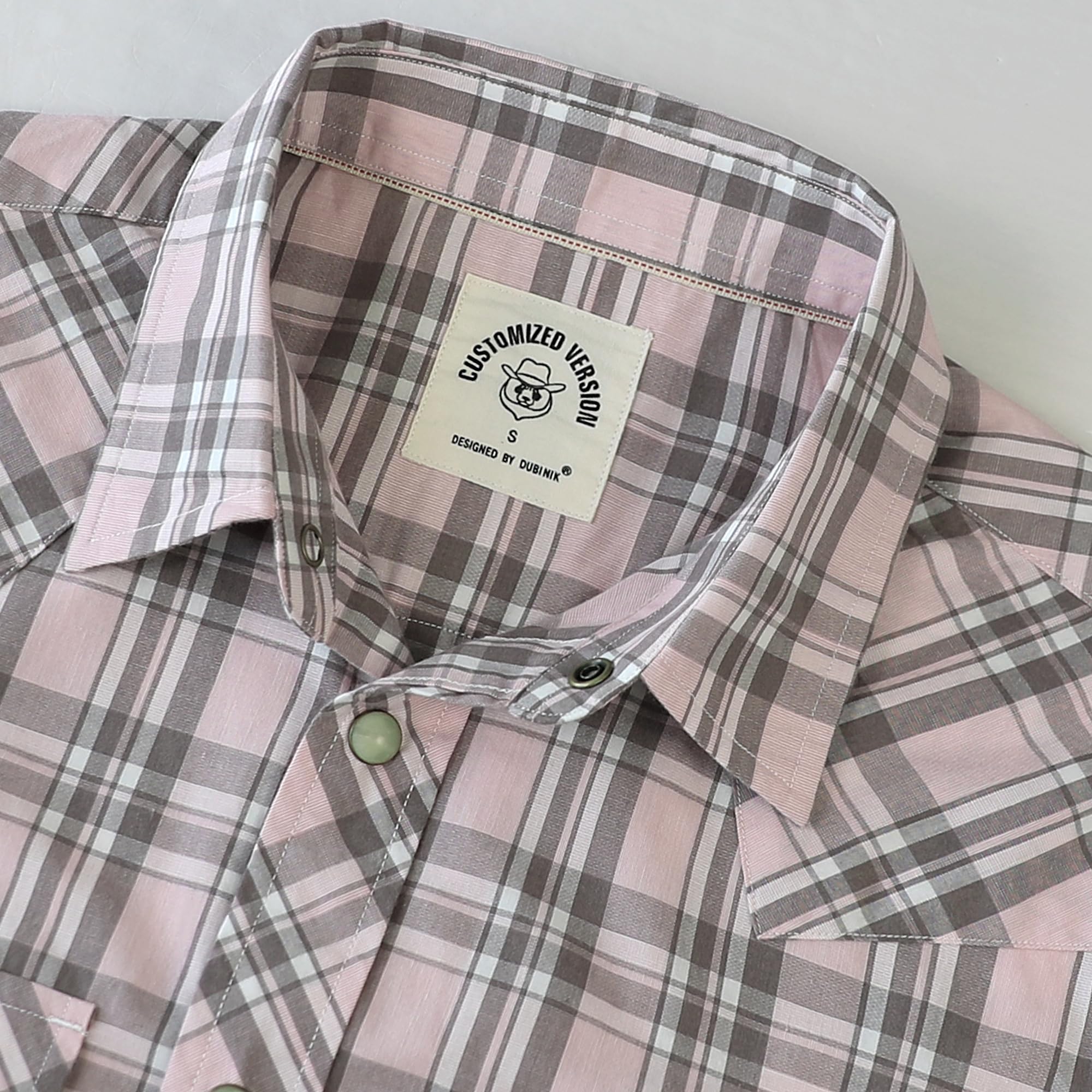 Dubinik® Pearl Snap Western Shirt for Men Short Sleeve 2 Sawtooth Pocket - Dubinik Official Product View 3