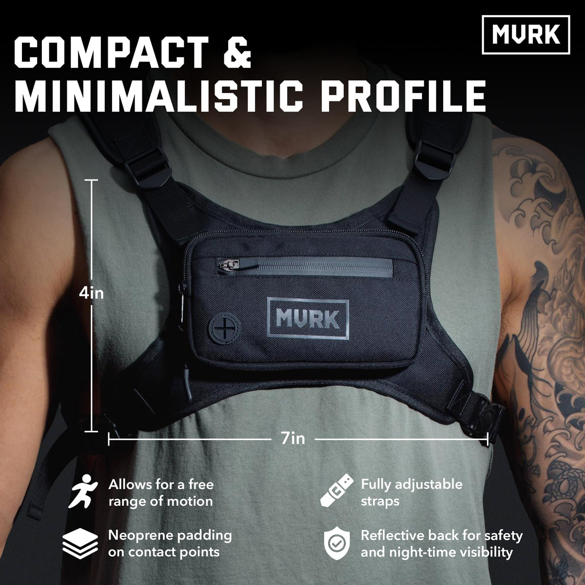 MVRK Water Resistant Running Vest Chest Pack Phone Holder - MVRK Official Imagery - 5