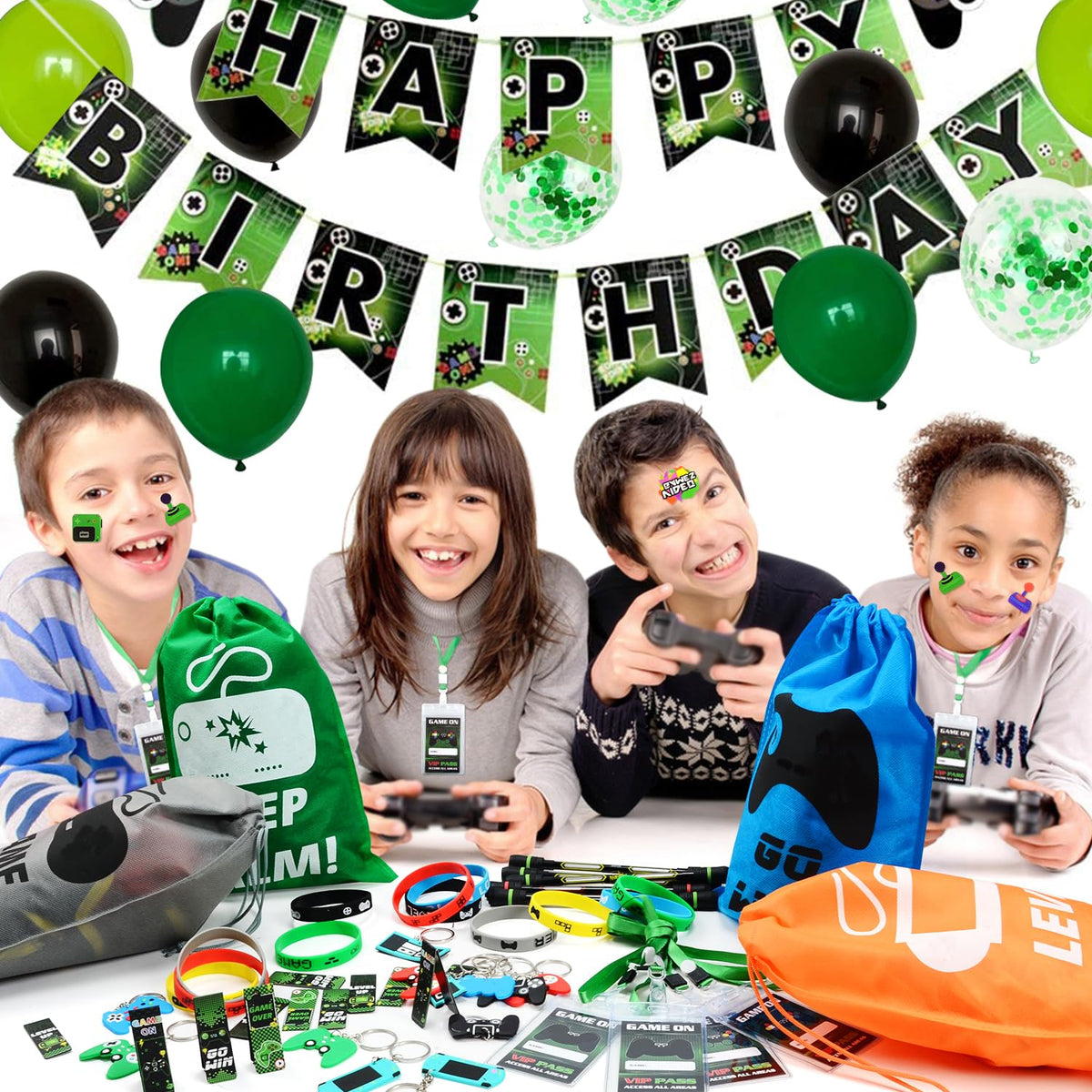 Video Game Party Favors 124 PCS Gaming Birthday Party - KISPATTI Official Imagery - 3