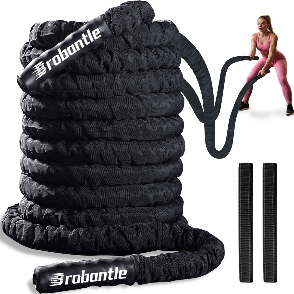 Battle Rope 1 1 26 1 5 2 Inch Diameter Pink 30FT 40FT 50FT - Brobantle Official Imagery - 1