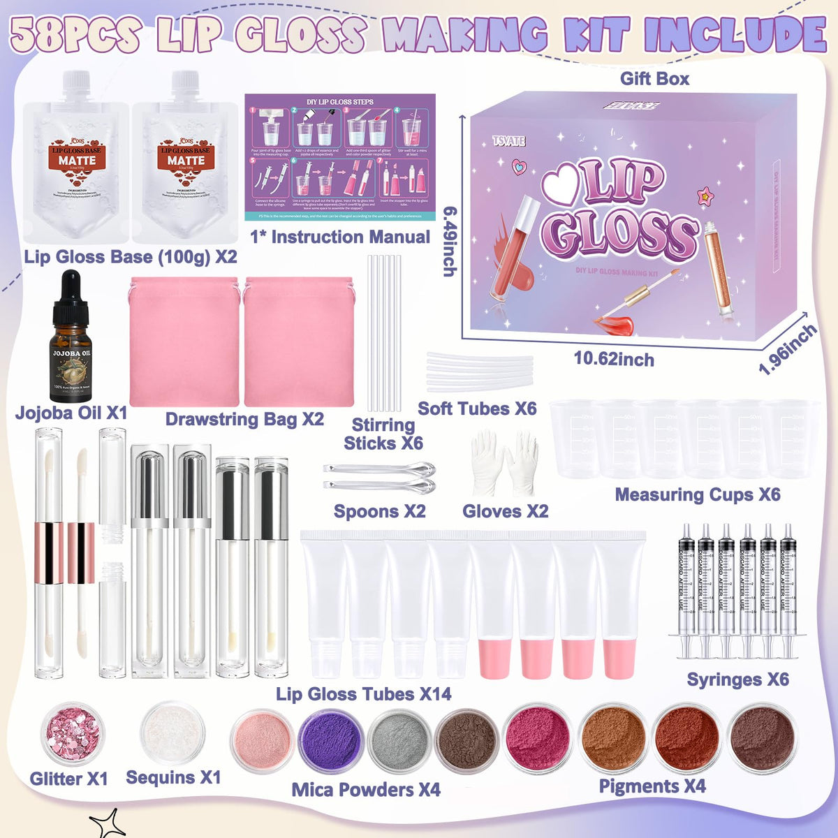 Lip Gloss Making Kit Lipgloss Making Kit for Women Beginner - TSVATE Official Imagery - 6