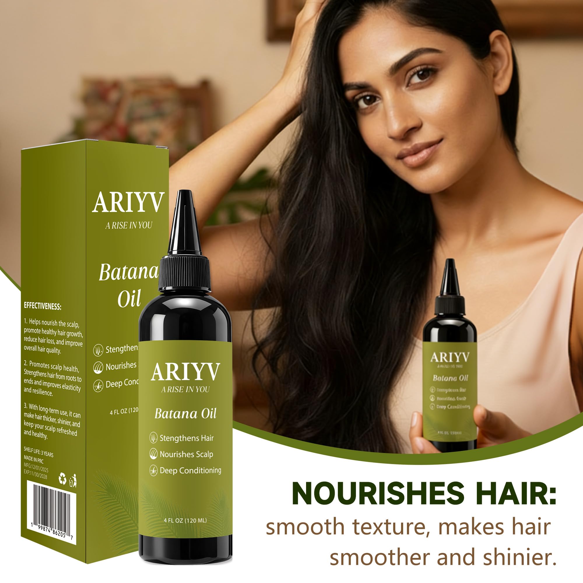 Ariyv Organic Raw Batana Oil for Hair & Scalp - Pure Unrefined Batana Butter for Hair - Ariyv Official Product View 5