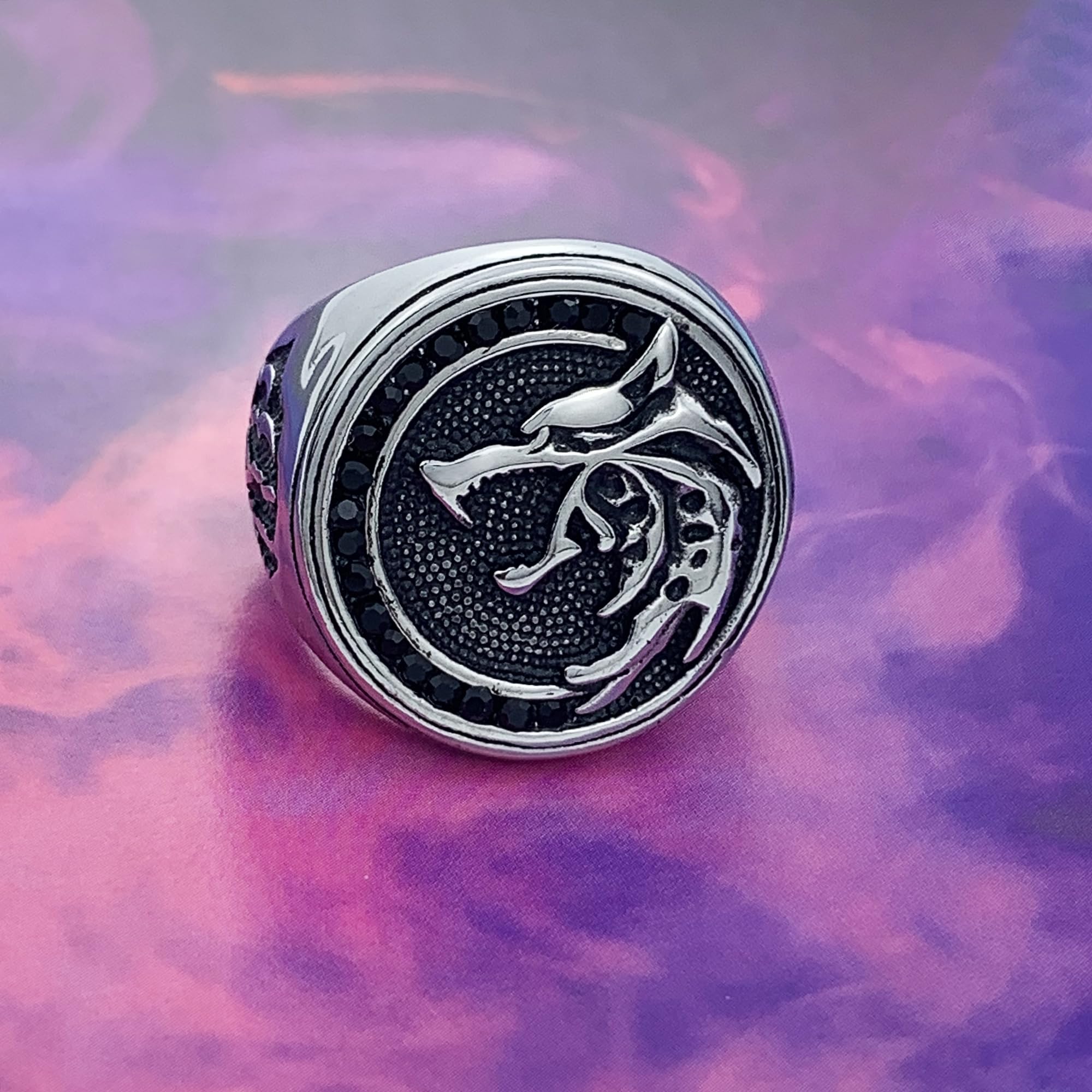 Men's Punk Wolf Head Ring – Stainless Steel Viking