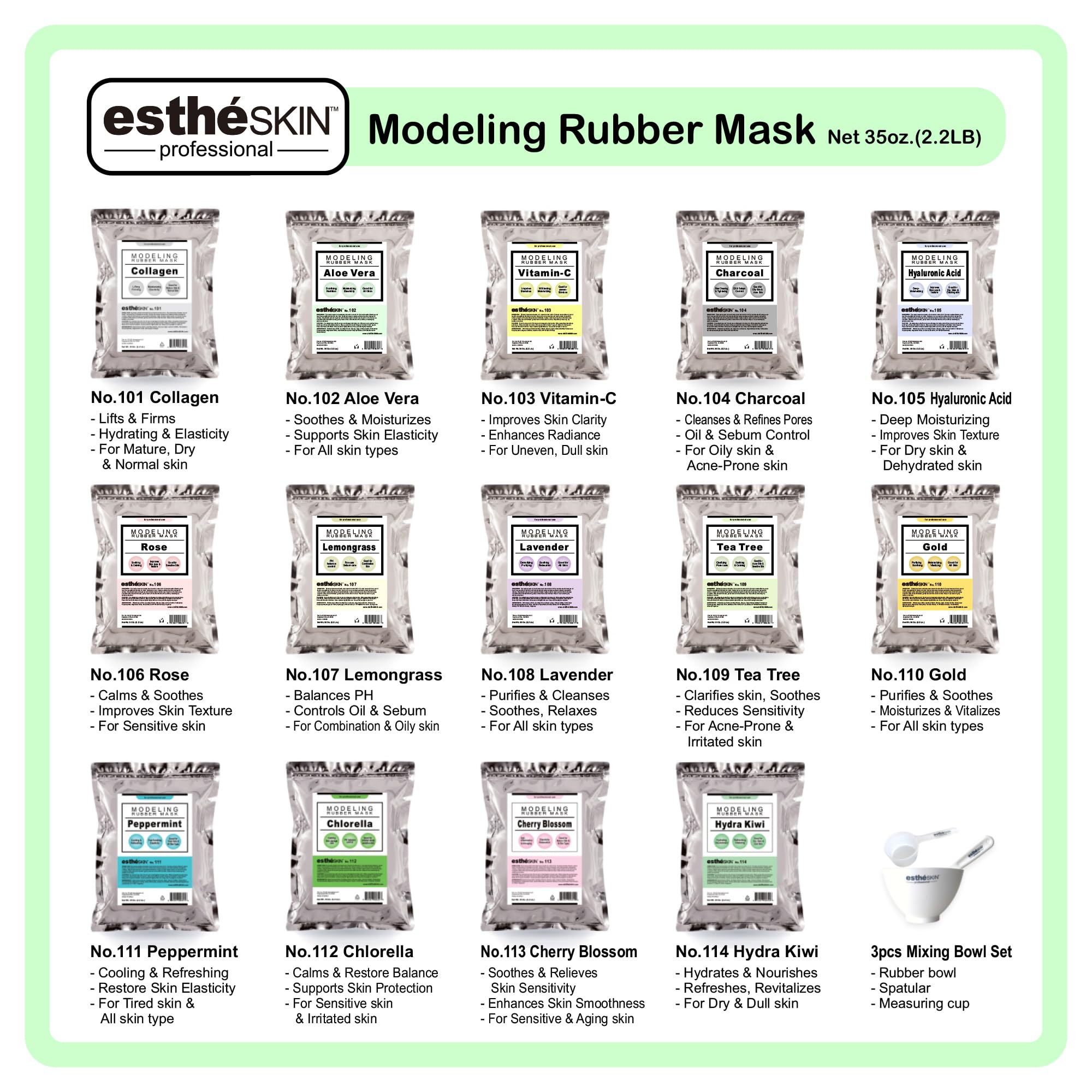 Peel Off Type Modeling Mask Powder for Facial, Skin Care, - estheSKIN