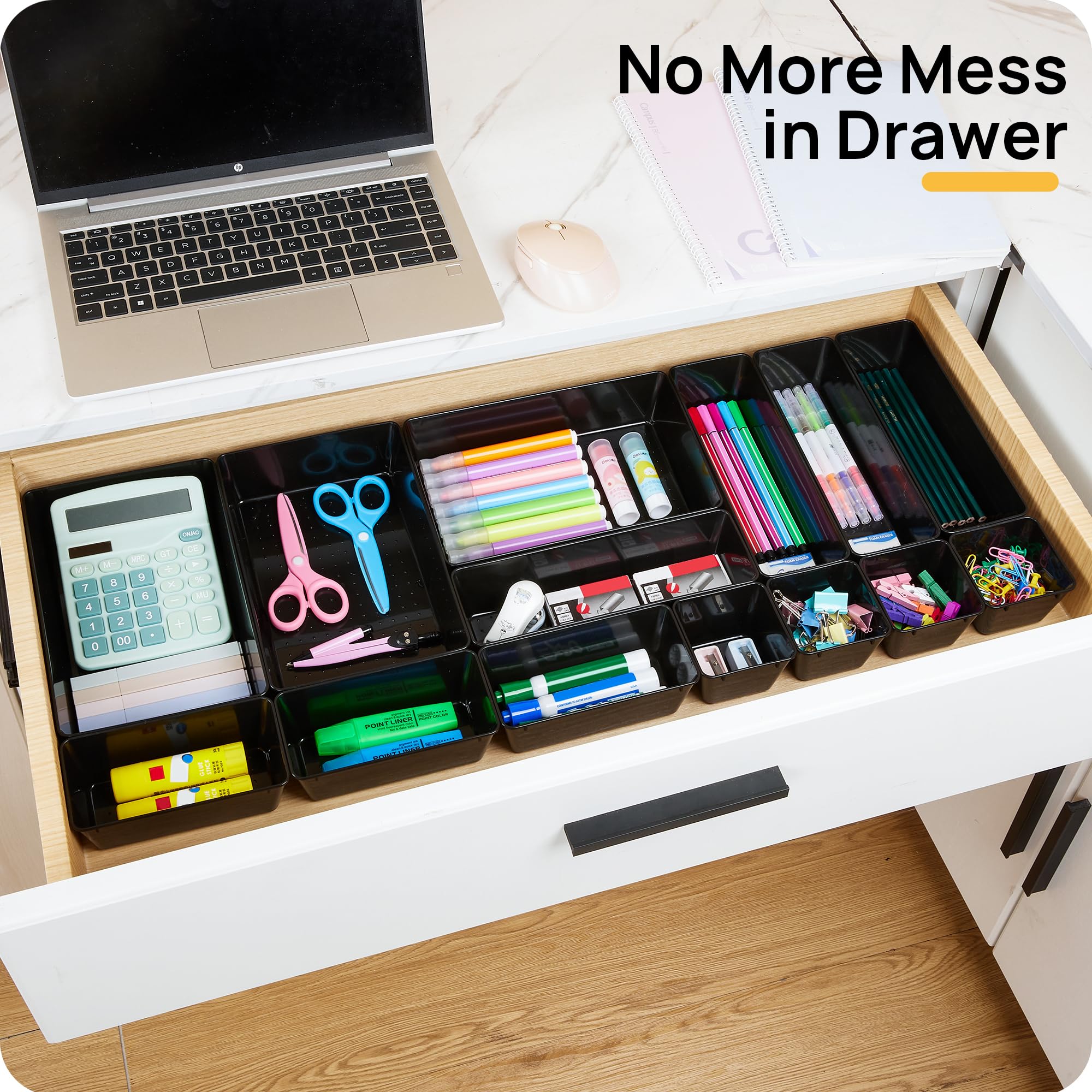 Vtopmart 25 Pack Plastic Drawer Organizers with Non-slip Rubber P - Vtopmart Official Product View 4