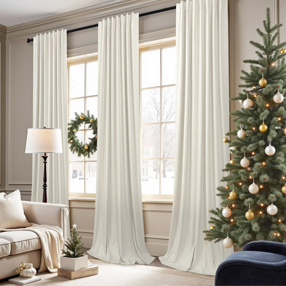 100 Blackout Curtains 84 Inch Length 2 Panels Set Neutral - Pitalk Official Imagery - 3