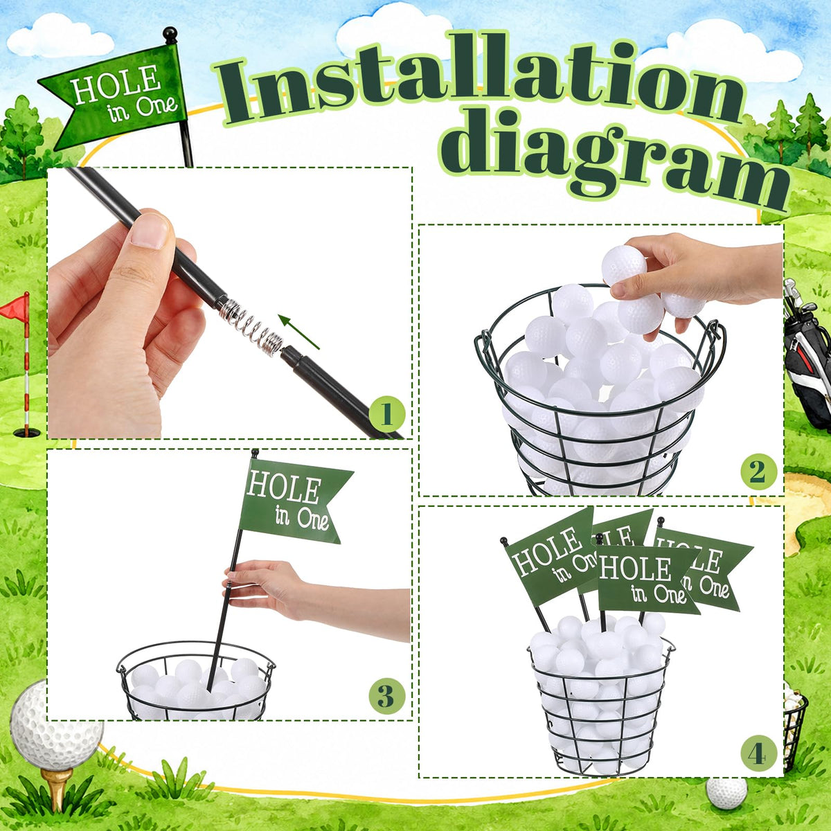 Teyva 57 Pcs Golf Party Decorations Golf Table Centerpiece - Teyva Daily Official Imagery - 5