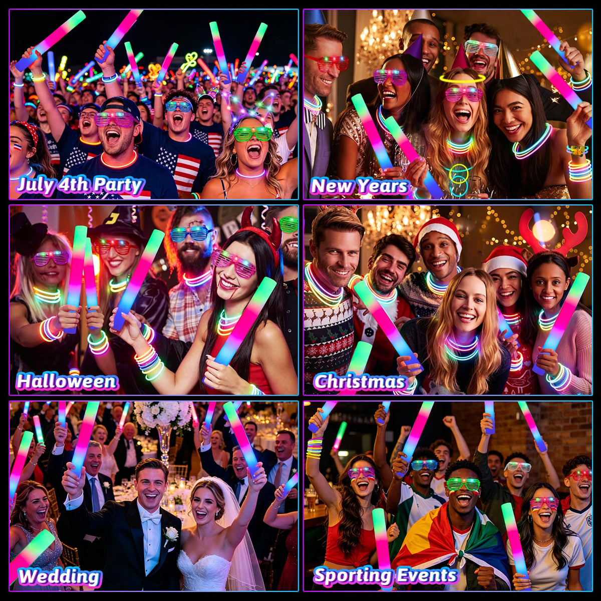 Glow in the Dark Party Supplies for Kids Adults Neon Party - Basytodio Official Imagery - 3
